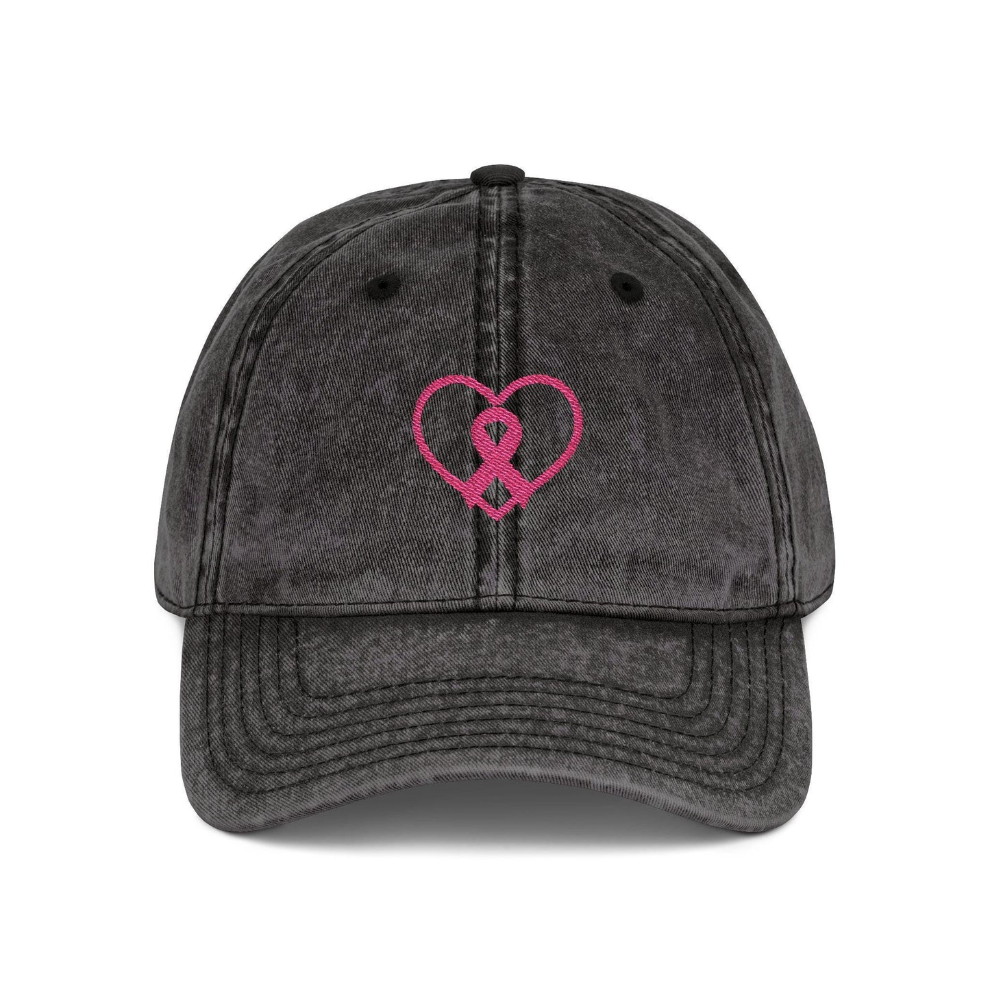 Embroidered Vintage Cap, Breast Cancer Awareness Hat, Pink Ribbon Baseball Cap, Cancer Support Gift, Retro Cancer Survivor Cap