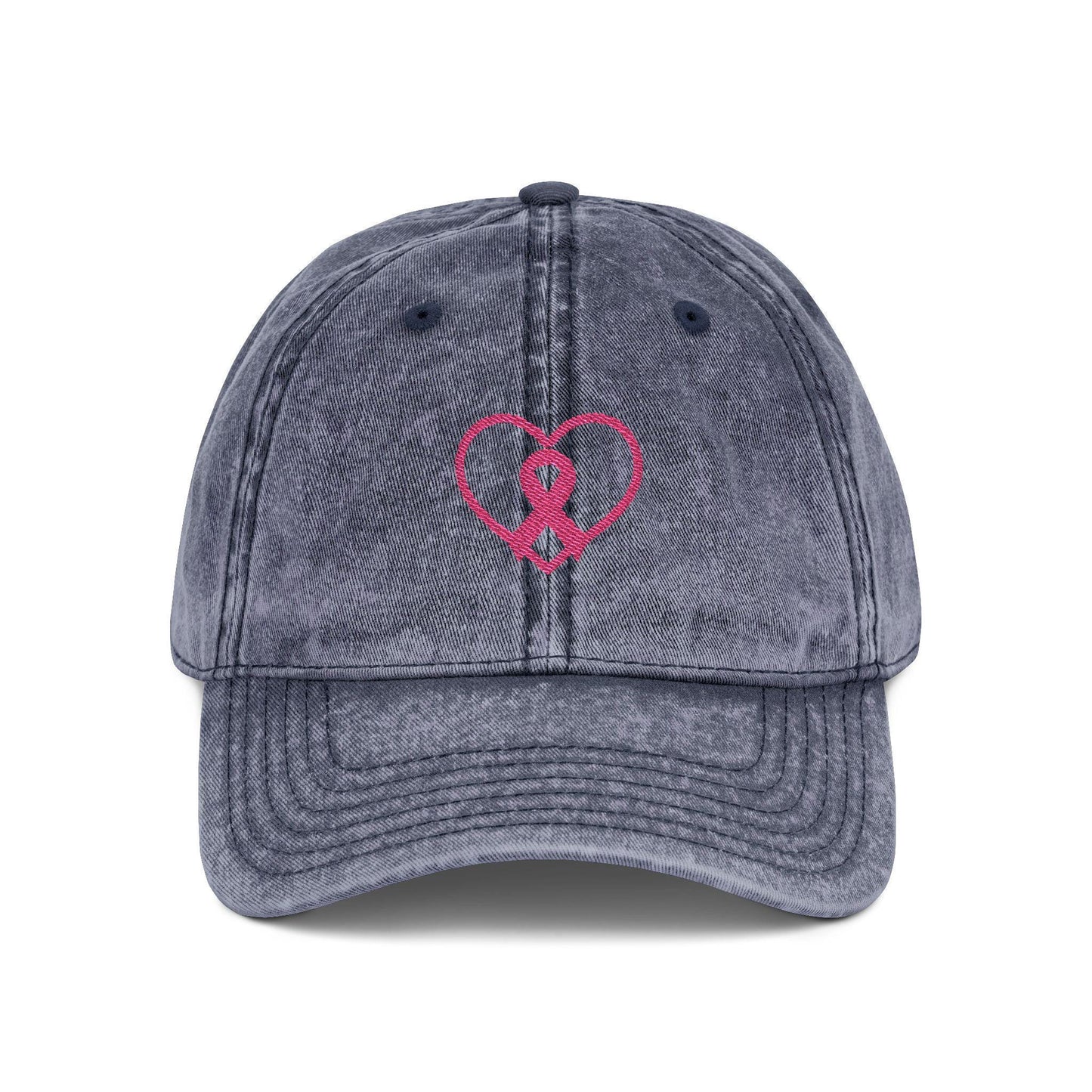 Embroidered Vintage Cap, Breast Cancer Awareness Hat, Pink Ribbon Baseball Cap, Cancer Support Gift, Retro Cancer Survivor Cap