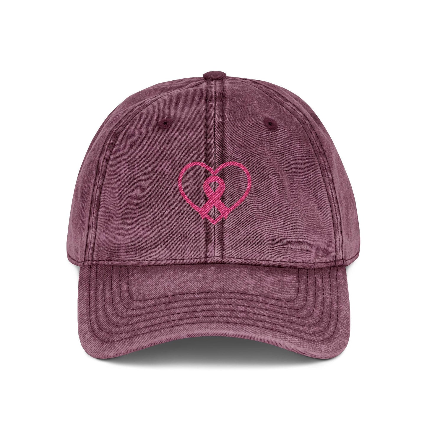 Embroidered Vintage Cap, Breast Cancer Awareness Hat, Pink Ribbon Baseball Cap, Cancer Support Gift, Retro Cancer Survivor Cap
