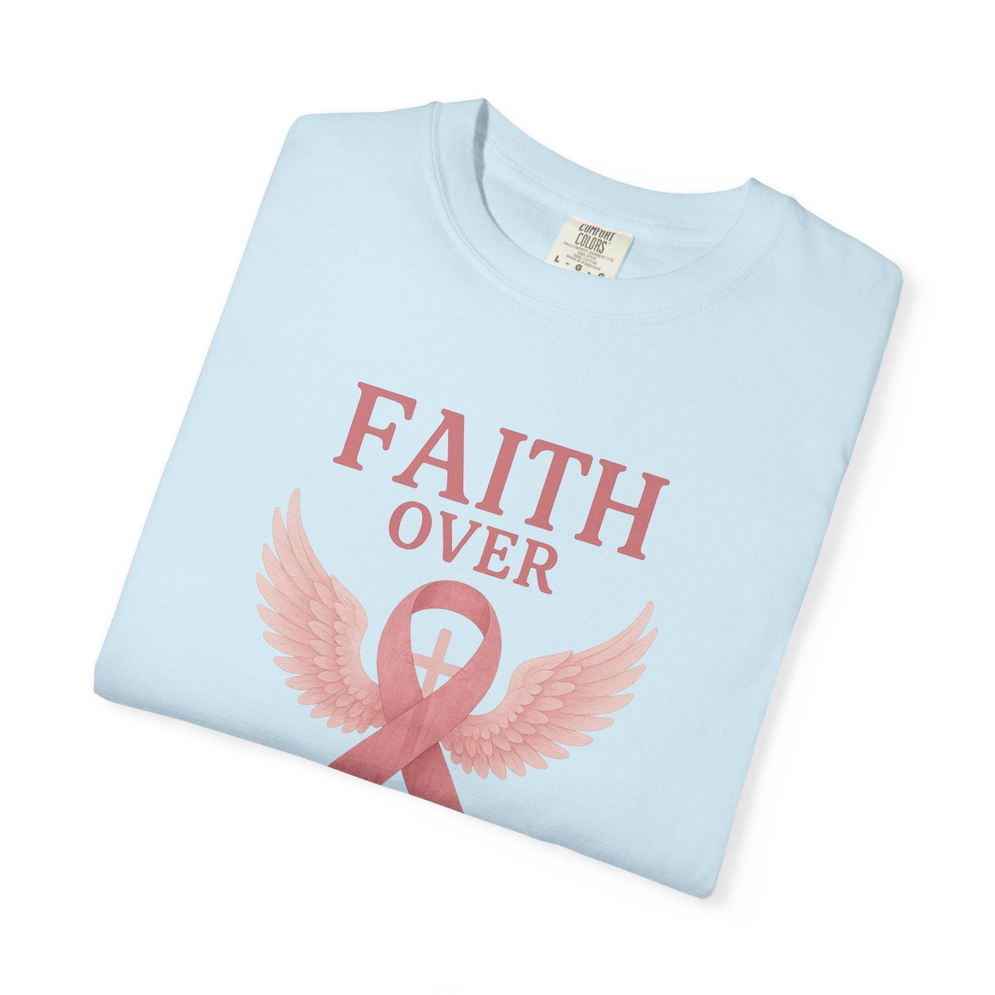 Faith Over Fear Unisex T-Shirt, Inspirational Shirt, Breast Cancer Awareness Tee, Gift for Support, Everyday Casual Wear