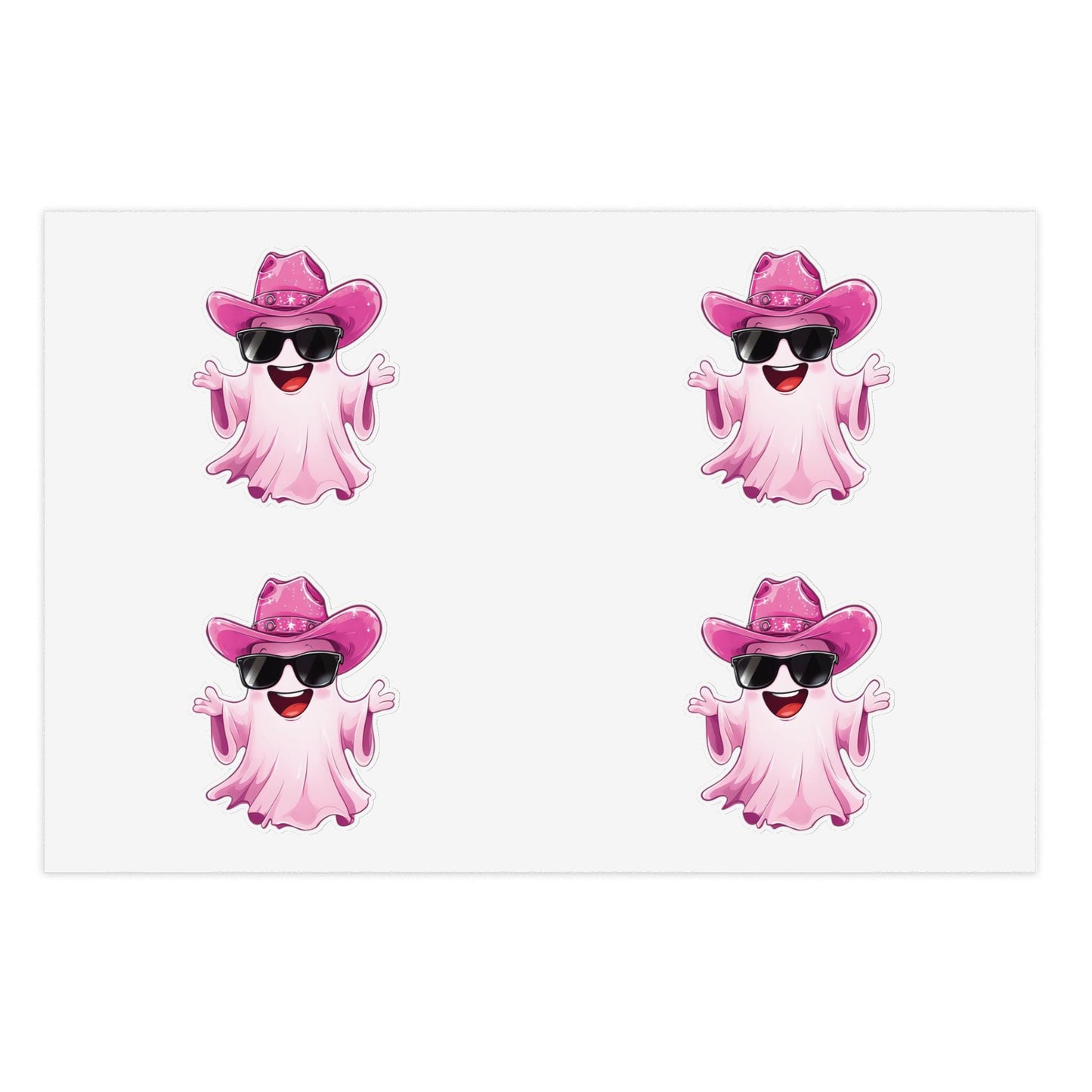 Pink Cowgirl Ghost Sticker Sheets - Funny Western Cowgirl Design, Decorative Vinyl Stickers, Laptop Decals, Planner Accessories, Scrapbook