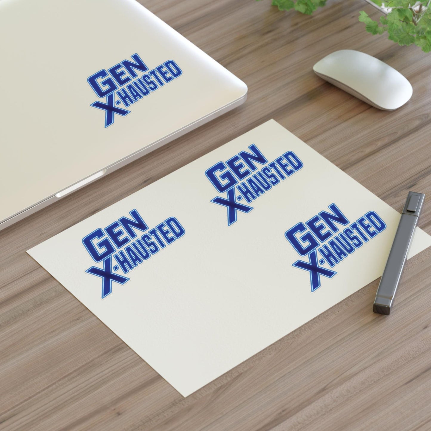 Gen X-Hausted Sticker Sheets - Quirky Office Decor, Fun Gifts, Generation X Humor, Laptop Stickers, Journal Accessories