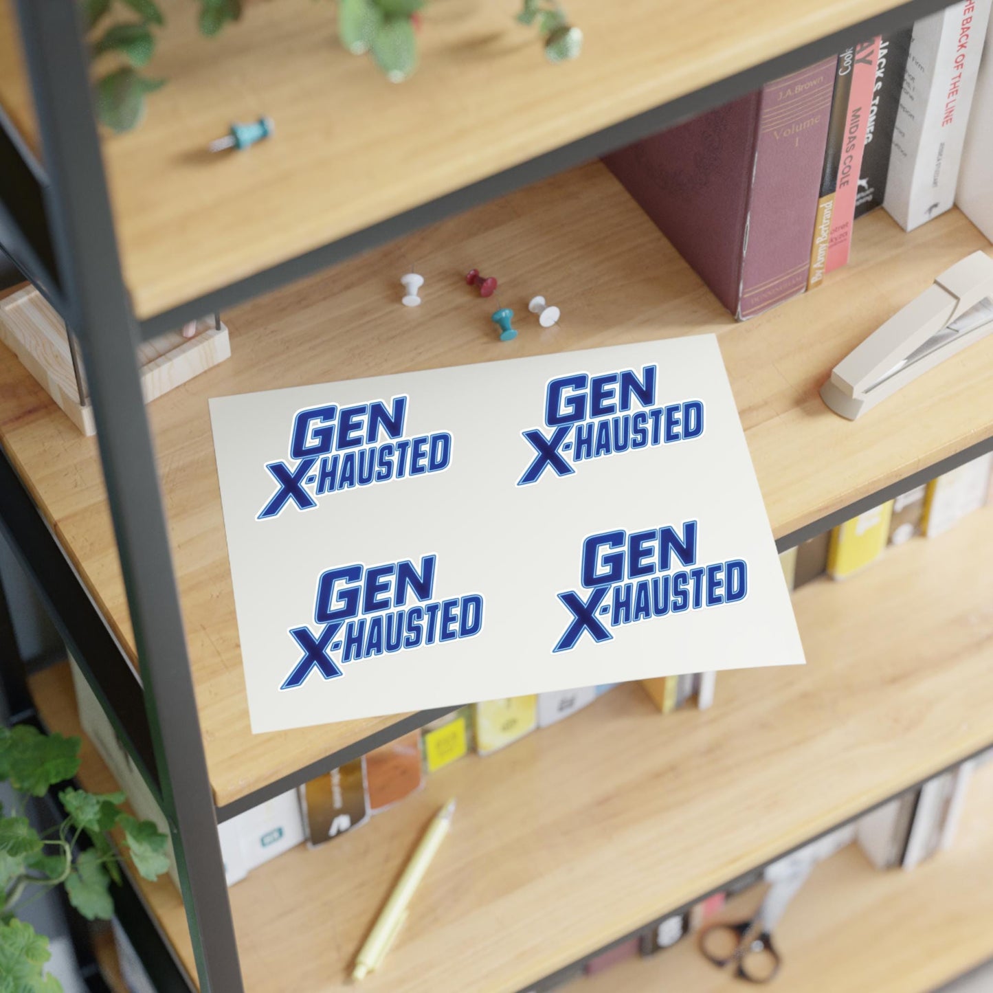 Gen X-Hausted Sticker Sheets - Quirky Office Decor, Fun Gifts, Generation X Humor, Laptop Stickers, Journal Accessories