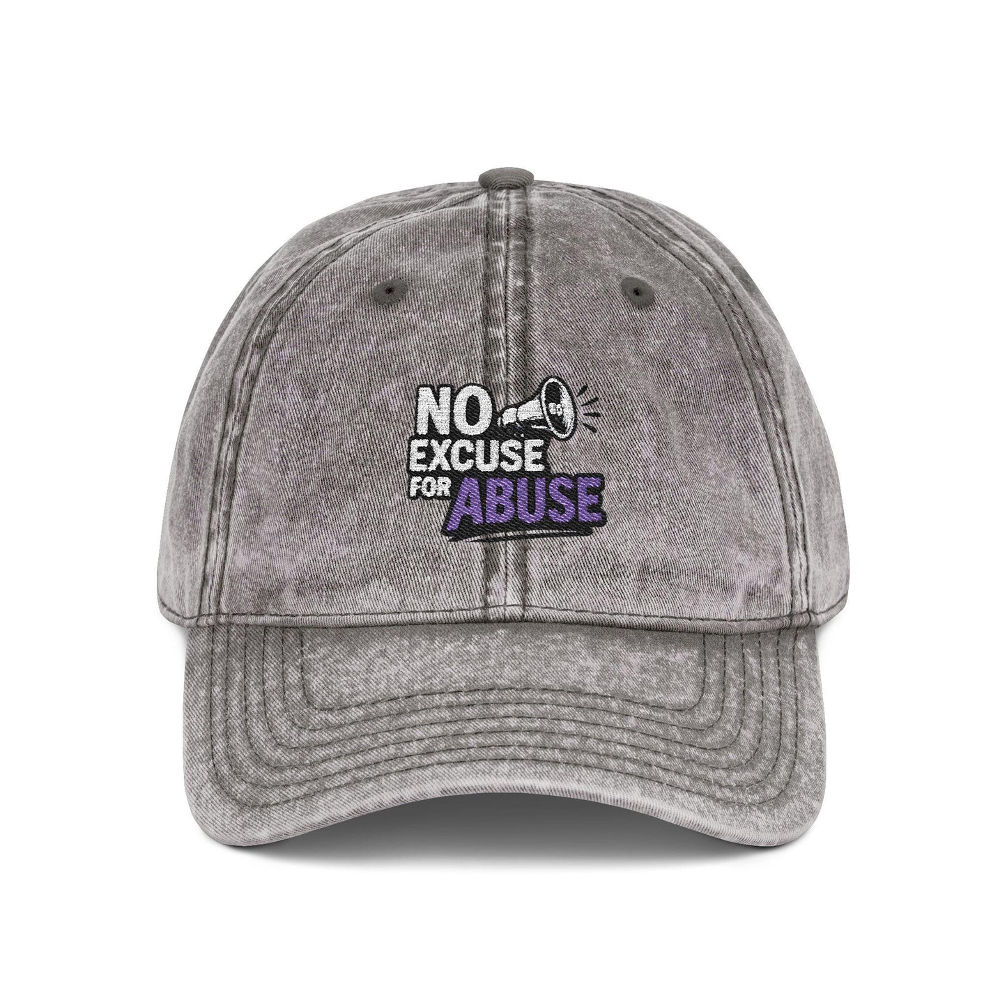 Vintage Embroidered Cap with Anti-Abuse Message - Casual Hat for Awareness, Support Events, Fundraisers, Gifts, Summer Days