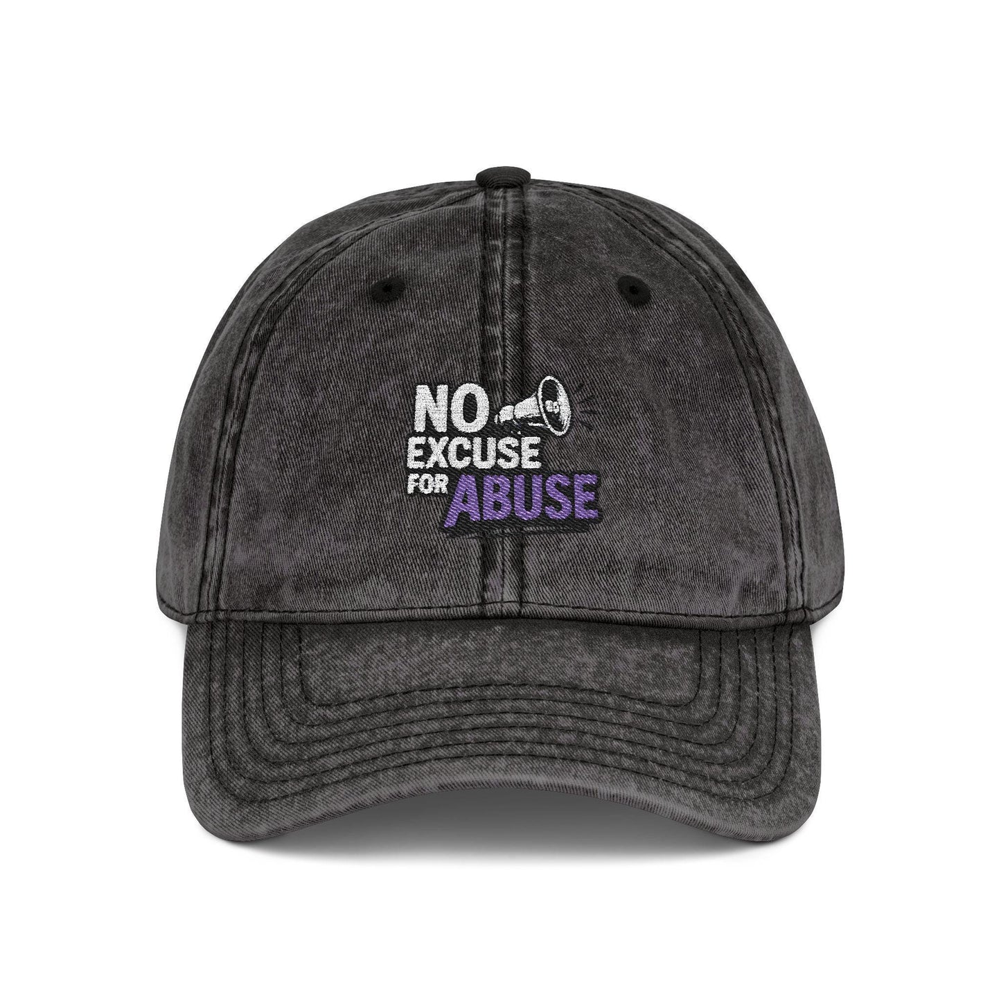 Vintage Embroidered Cap with Anti-Abuse Message - Casual Hat for Awareness, Support Events, Fundraisers, Gifts, Summer Days