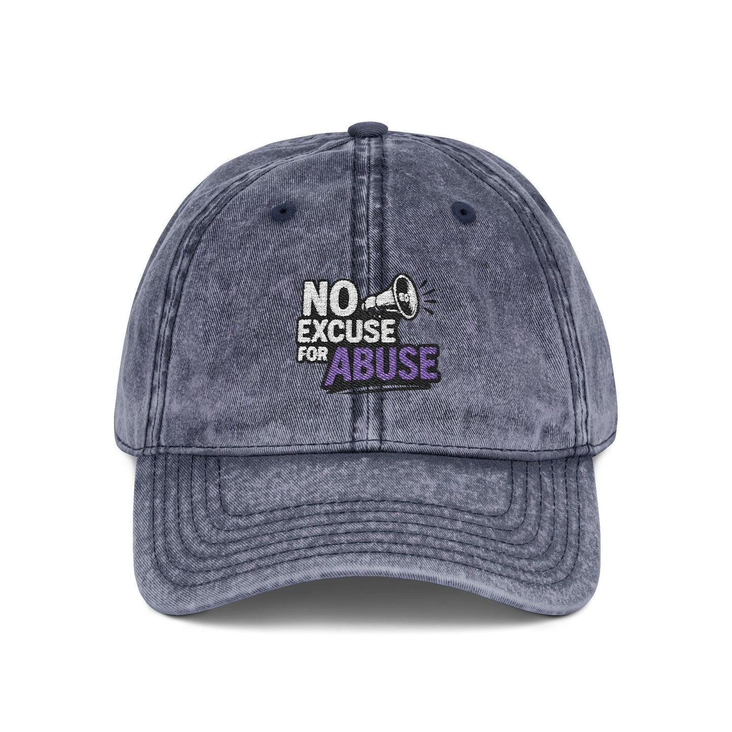 Vintage Embroidered Cap with Anti-Abuse Message - Casual Hat for Awareness, Support Events, Fundraisers, Gifts, Summer Days