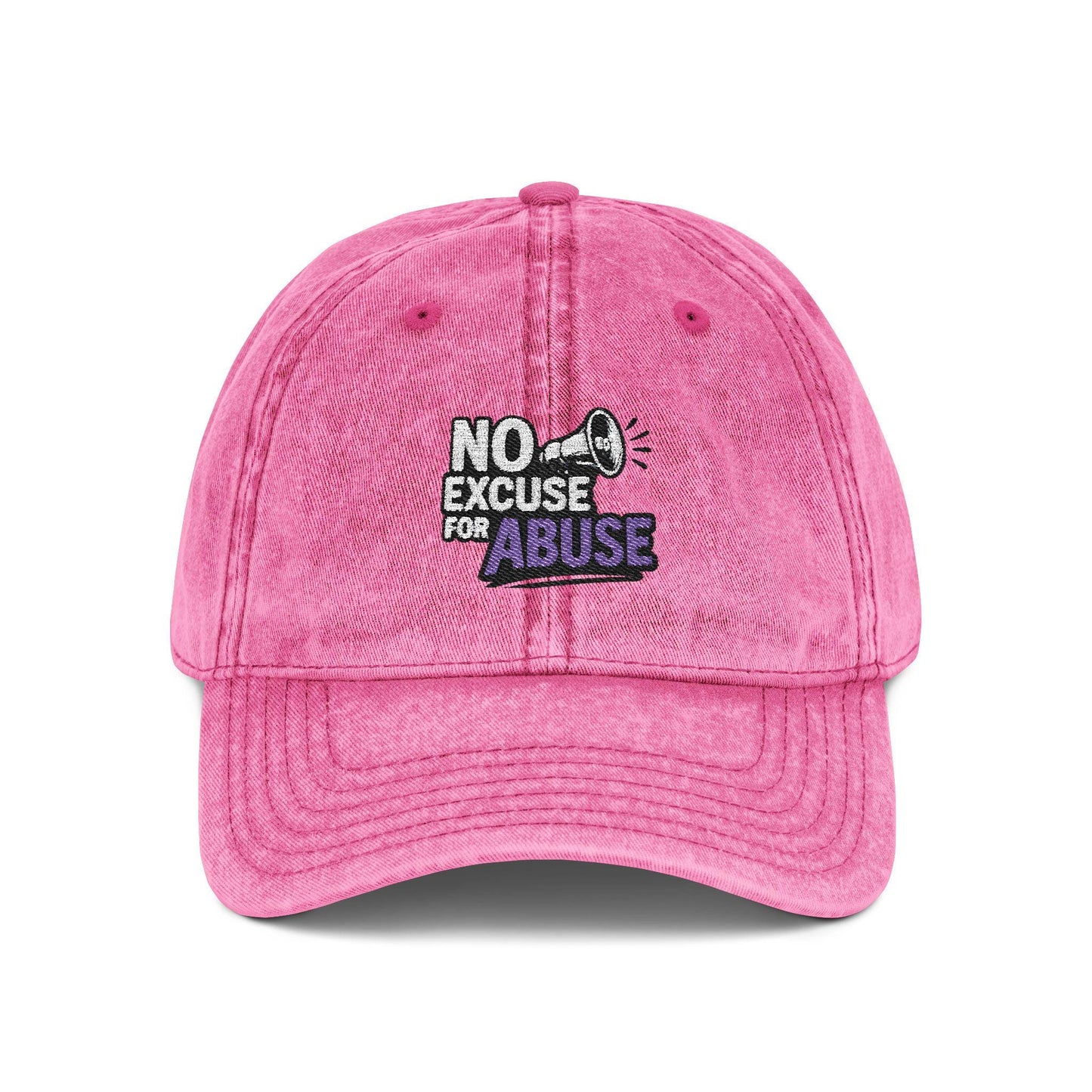 Vintage Embroidered Cap with Anti-Abuse Message - Casual Hat for Awareness, Support Events, Fundraisers, Gifts, Summer Days