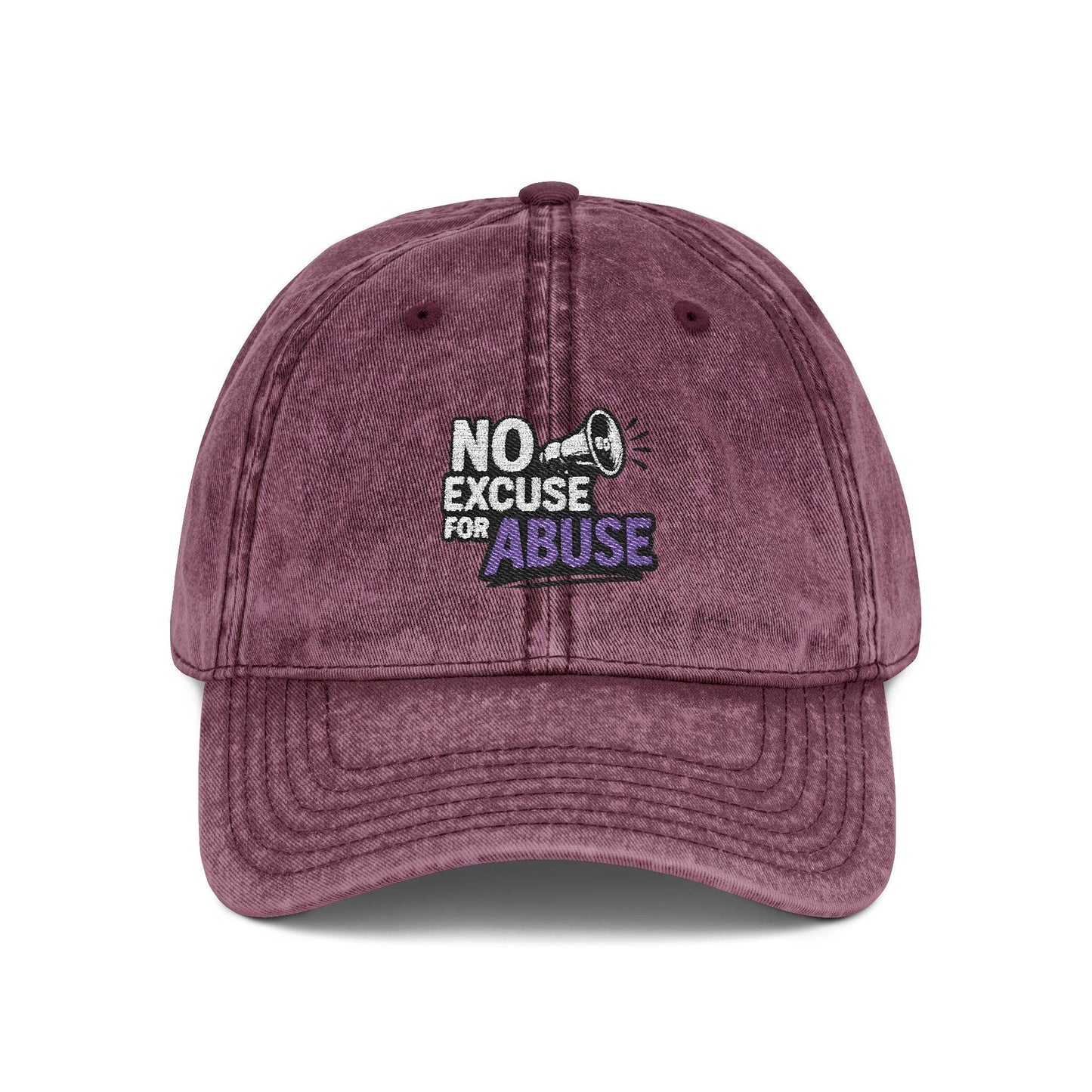 Vintage Embroidered Cap with Anti-Abuse Message - Casual Hat for Awareness, Support Events, Fundraisers, Gifts, Summer Days
