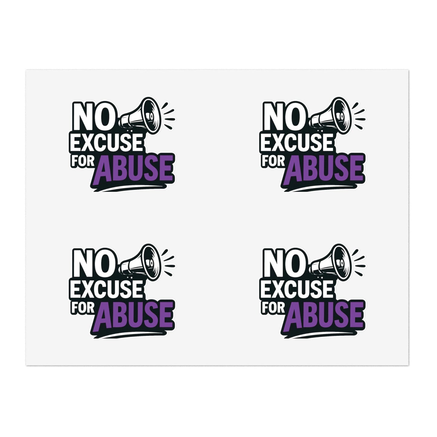 Empowerment Sticker Sheets - No Excuse for Abuse | Protest Stickers, Advocacy Decor, Gift for Social Activists, Awareness Campaigns