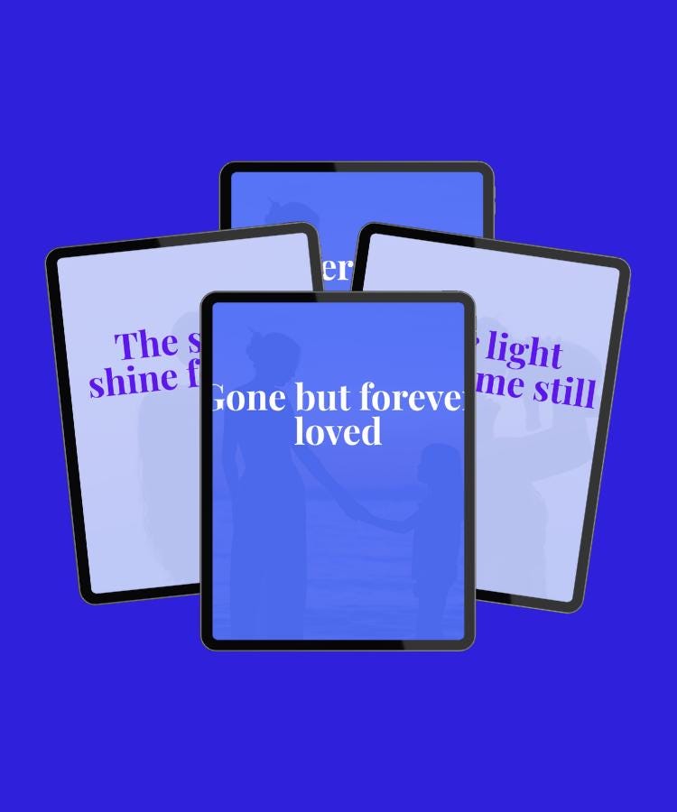 Editable Grief Quote Canva Template for Parents | Memorial & Bereavement Quote Bundle | Printable Sympathy Loss of Child Quotes