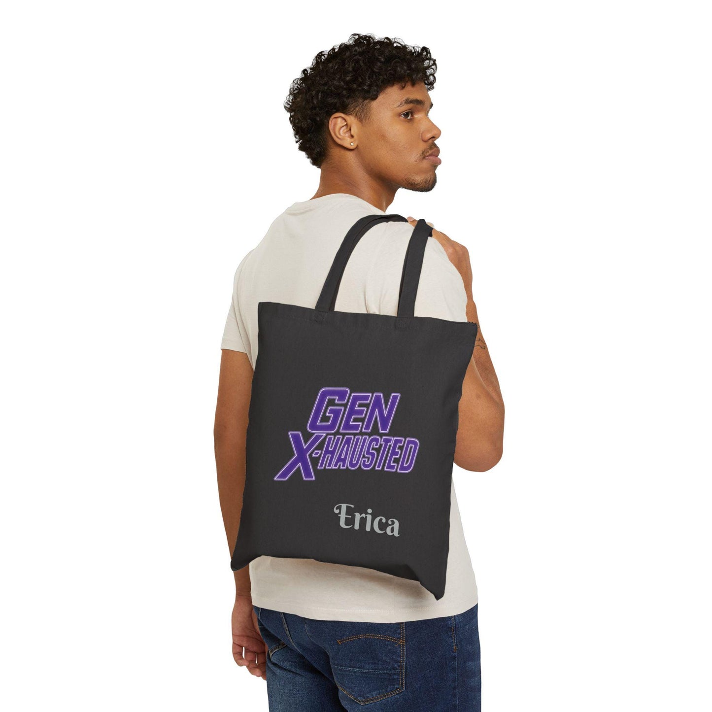 Gen X Humor Cotton Canvas Tote Bag: Reusable Shopping Bag