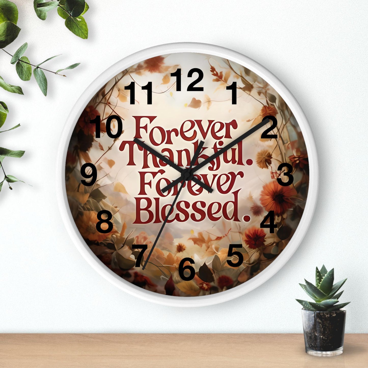 Thankful Blessed Wall Clock: Inspirational Religious Home Decor