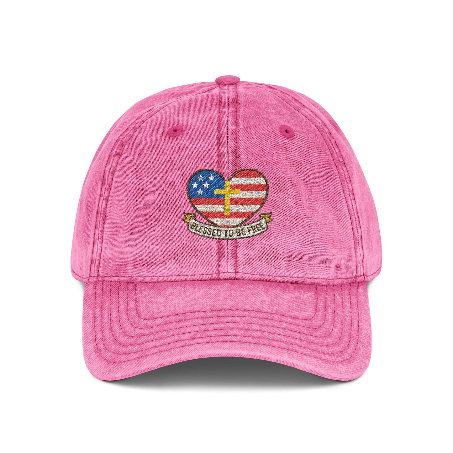 Embroidered Cap Blessed to Be Free - Vintage Freedom Hat, Retro Baseball Cap, Distressed Dad Cap for Men and Women, Adjustable Unisex Hat,