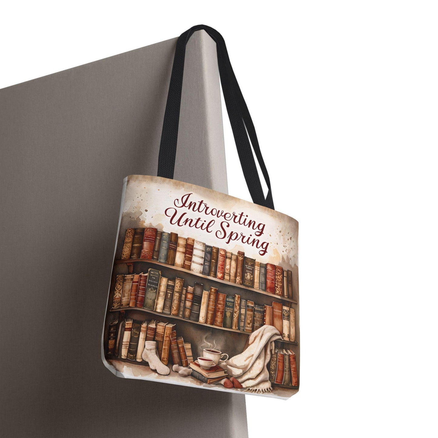Book Lover Tote Bag: "Introverting Until Spring" Literary Gift