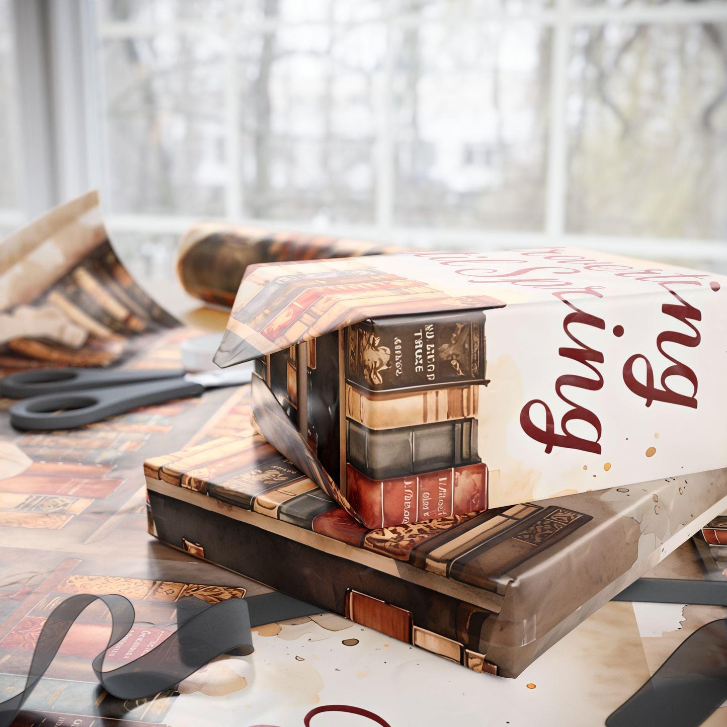 Book-Themed Wrapping Paper: 90gsm Fine Art Paper, Gift Wrap for Book Lovers