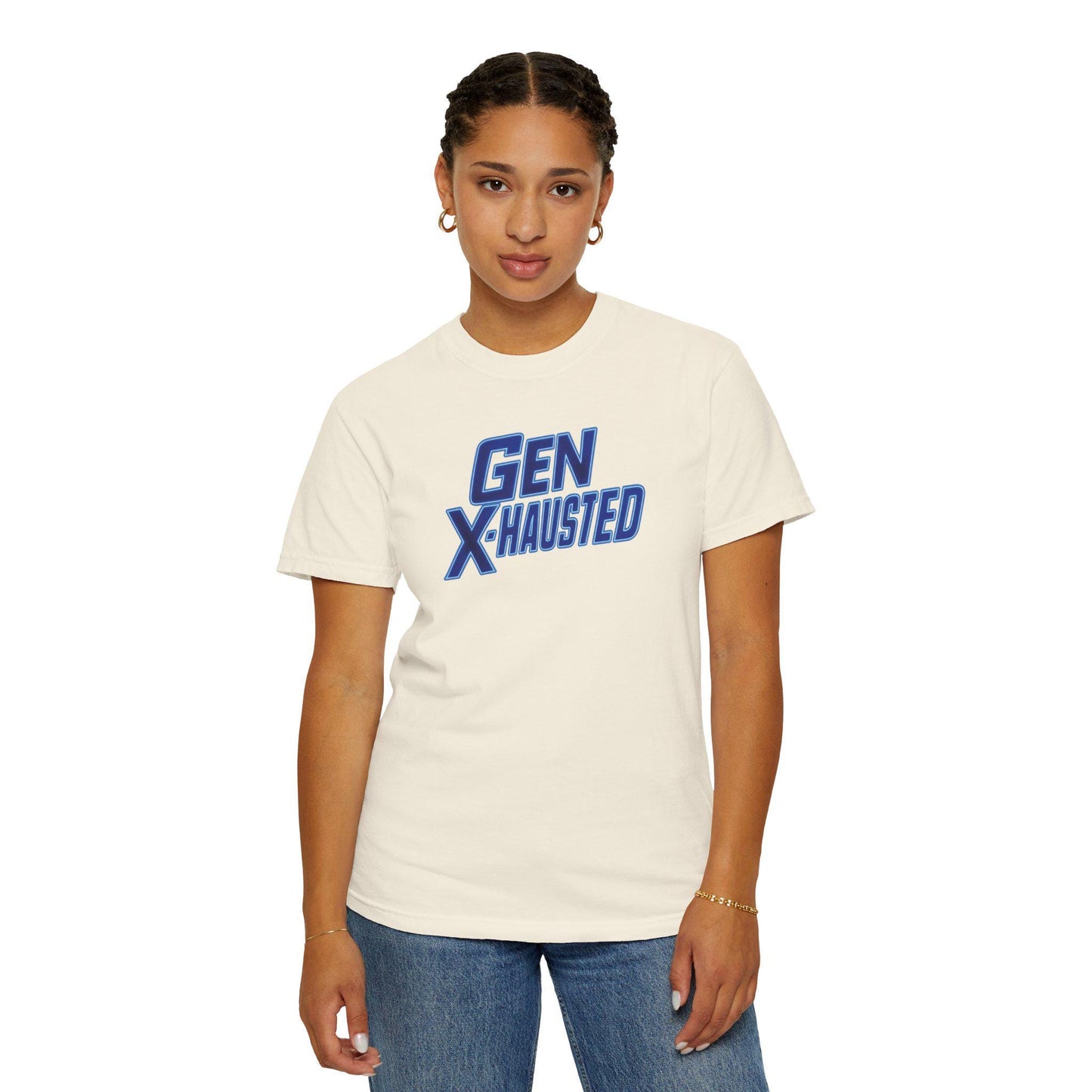 Gen X-Hausted T-Shirt: Vintage Style Gen X Humor Tee