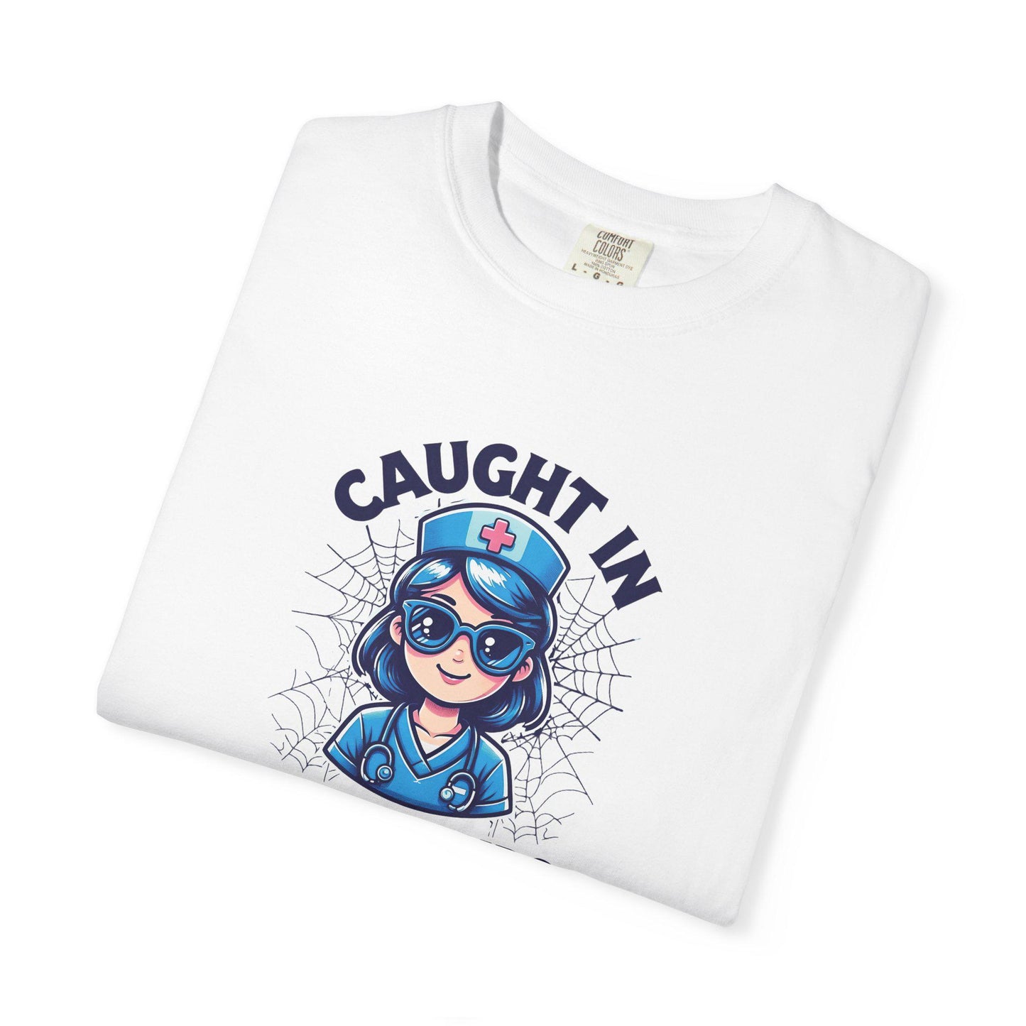 Nurse Humor T-Shirt: "Caught in the Rounds" - Medical Apparel