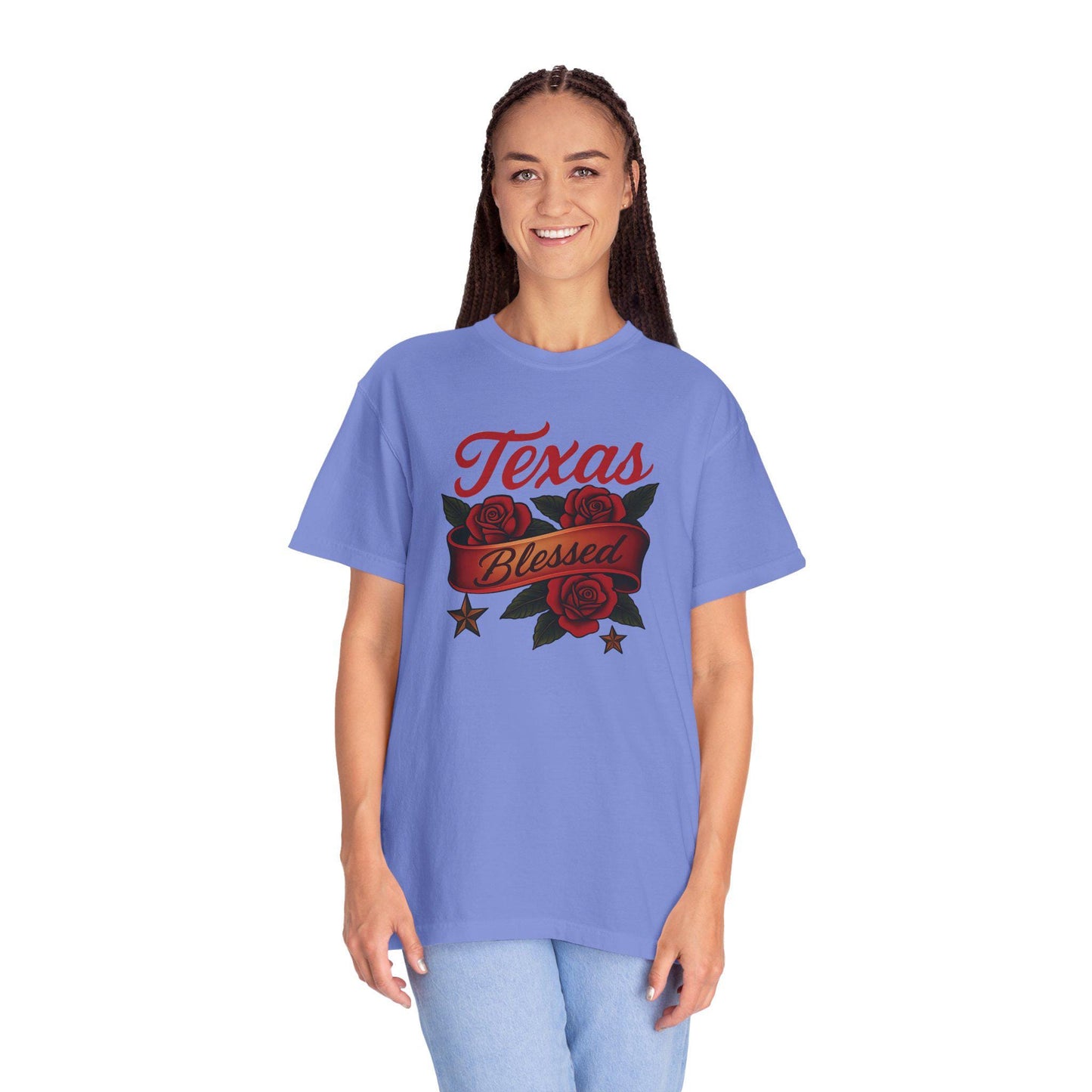 Texas Blessed Garment-Dyed T-shirt: Unisex Casual Tee