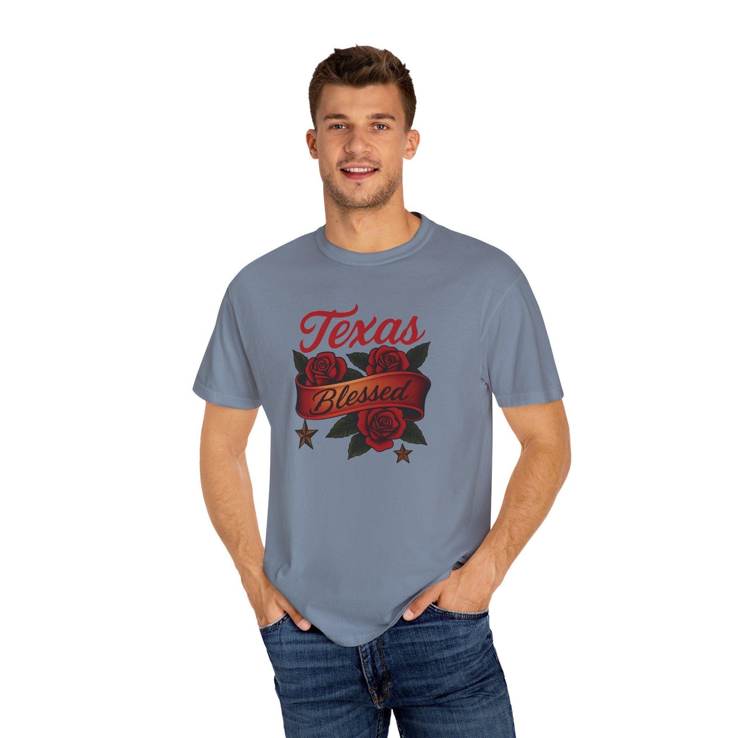 Texas Blessed Garment-Dyed T-shirt: Unisex Casual Tee