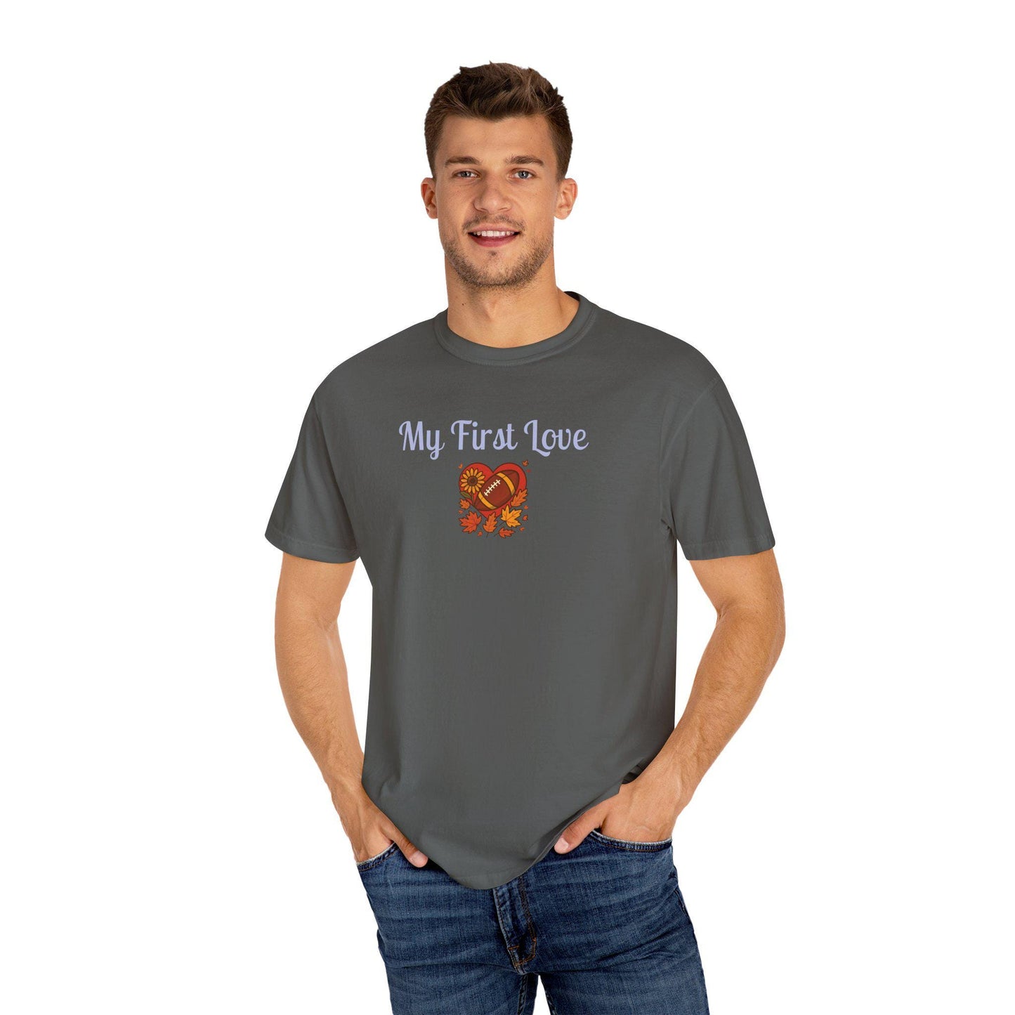 My First Love Football T-Shirt: Unisex Fall Game Day Tee
