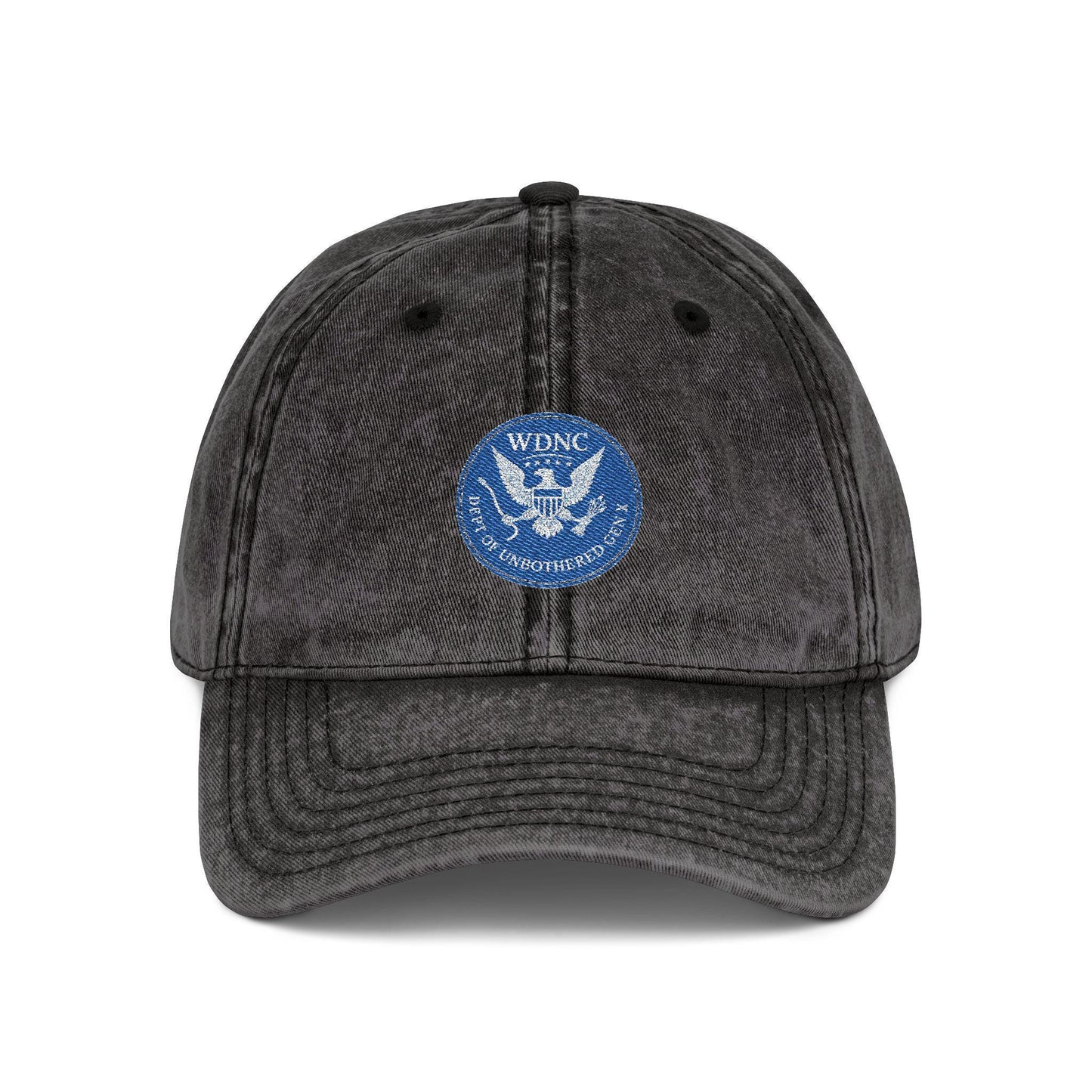 Embroidered Vintage Cap, WDNC Dept of Unbothered Gen X Humor, Funny Hat, Retro Baseball Cap, Distressed Dad Cap, Hipster Cap