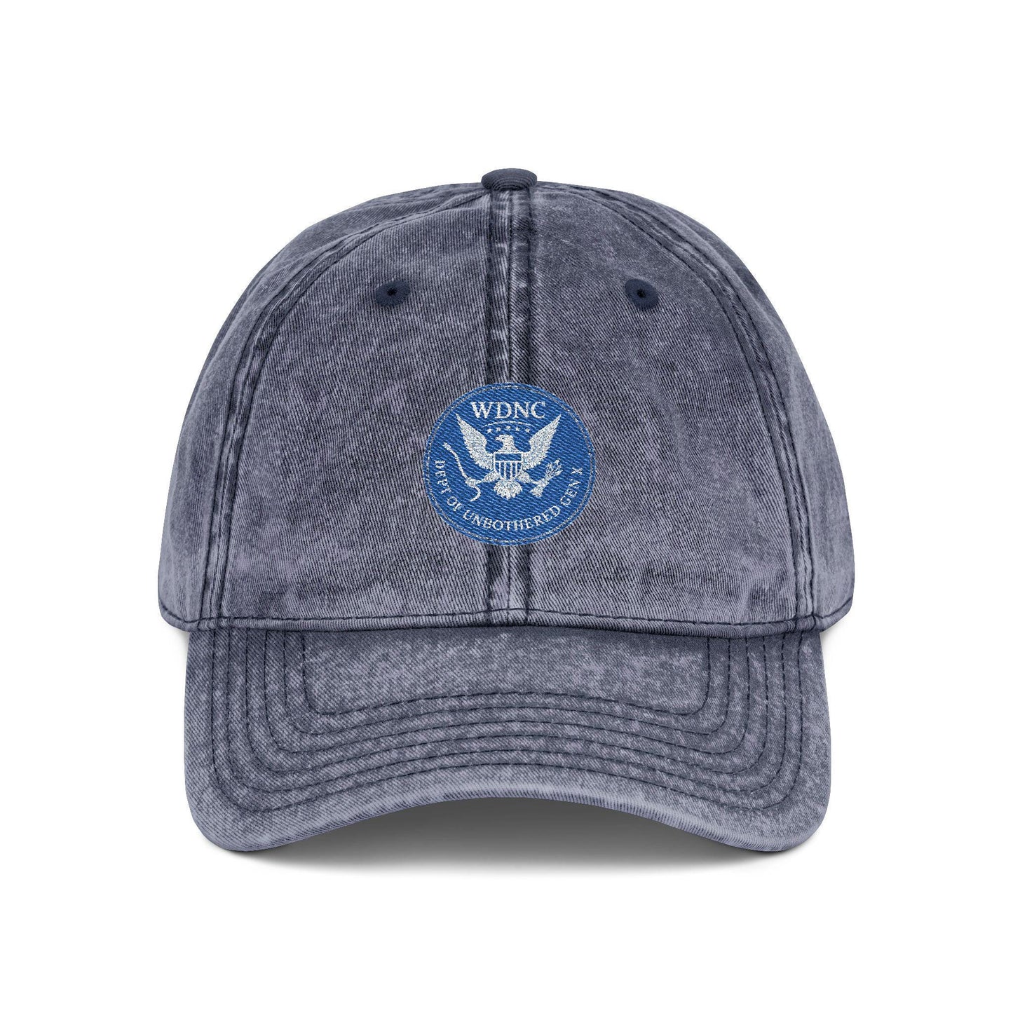 Embroidered Vintage Cap, WDNC Dept of Unbothered Gen X Humor, Funny Hat, Retro Baseball Cap, Distressed Dad Cap, Hipster Cap