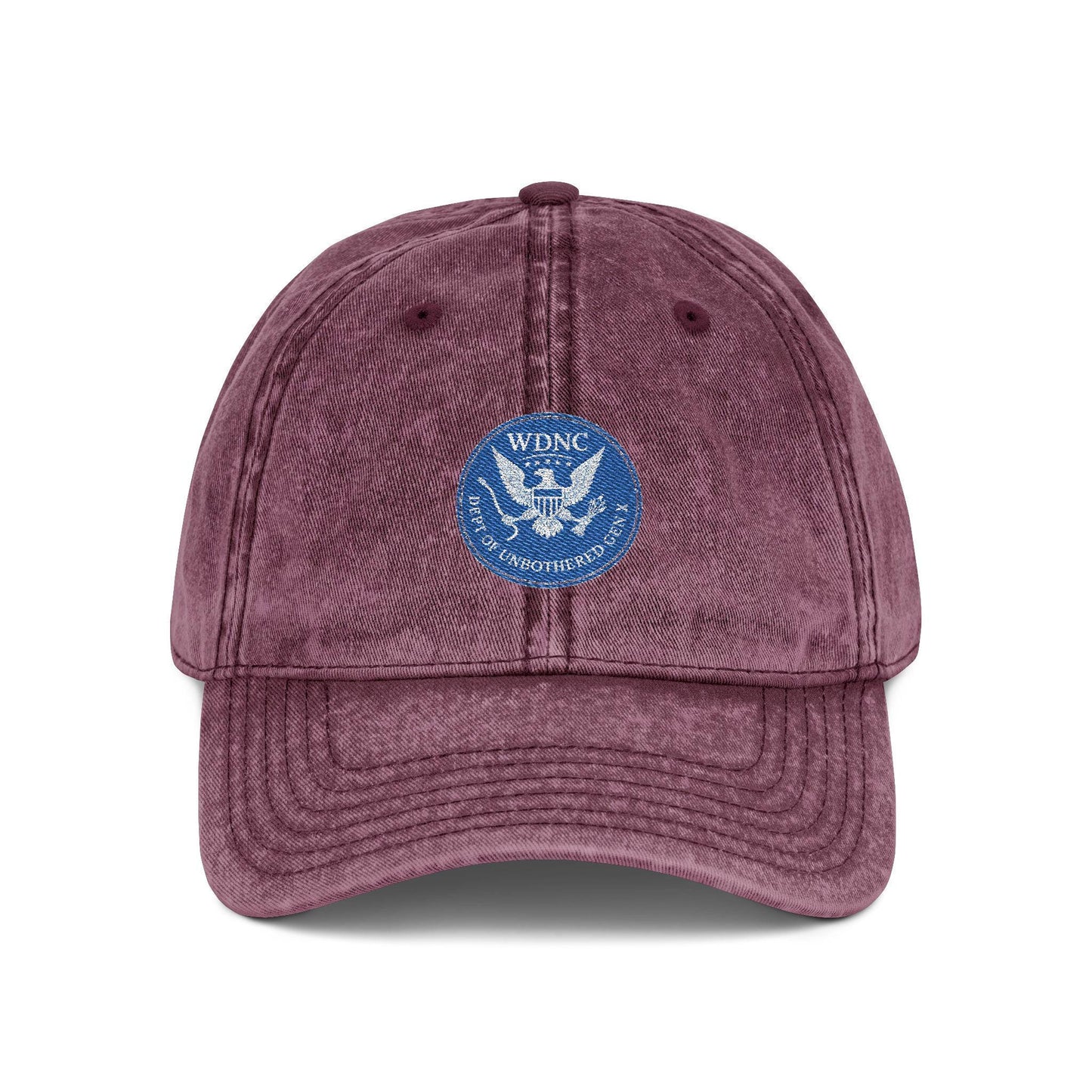 Embroidered Vintage Cap, WDNC Dept of Unbothered Gen X Humor, Funny Hat, Retro Baseball Cap, Distressed Dad Cap, Hipster Cap