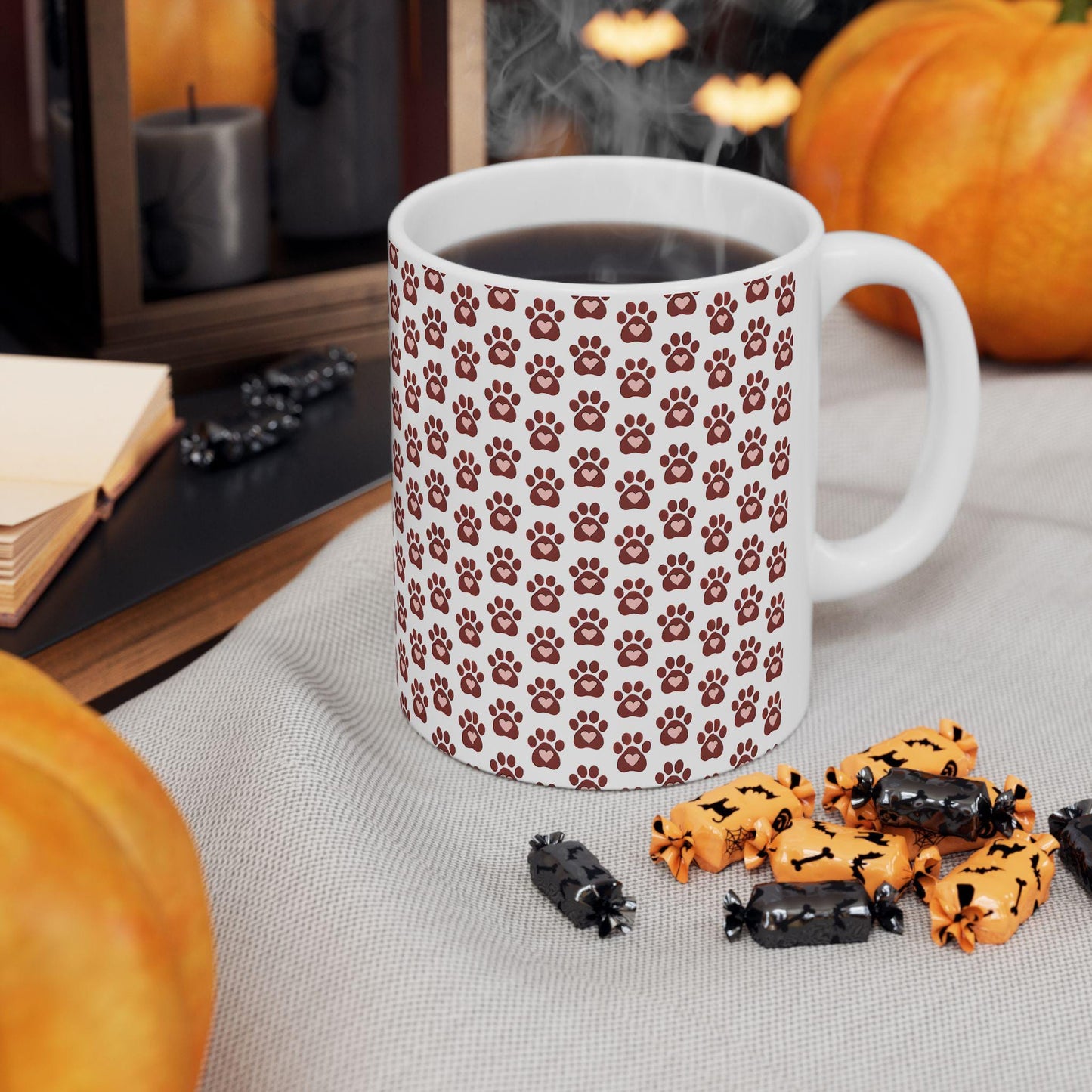 Paw Print Ceramic Mug - Perfect for Pet Lovers, Dog/Cat Gifts, Coffee/Tea Drinkware, Animal Enthusiasts, Birthday/Anniversary