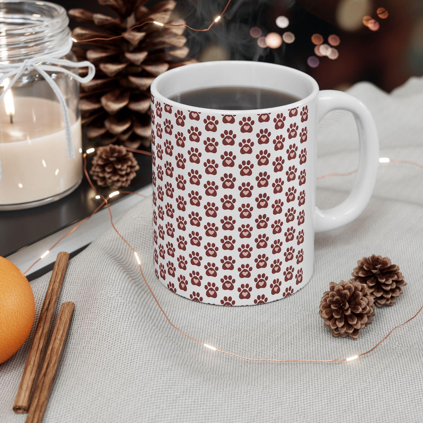 Paw Print Ceramic Mug - Perfect for Pet Lovers, Dog/Cat Gifts, Coffee/Tea Drinkware, Animal Enthusiasts, Birthday/Anniversary