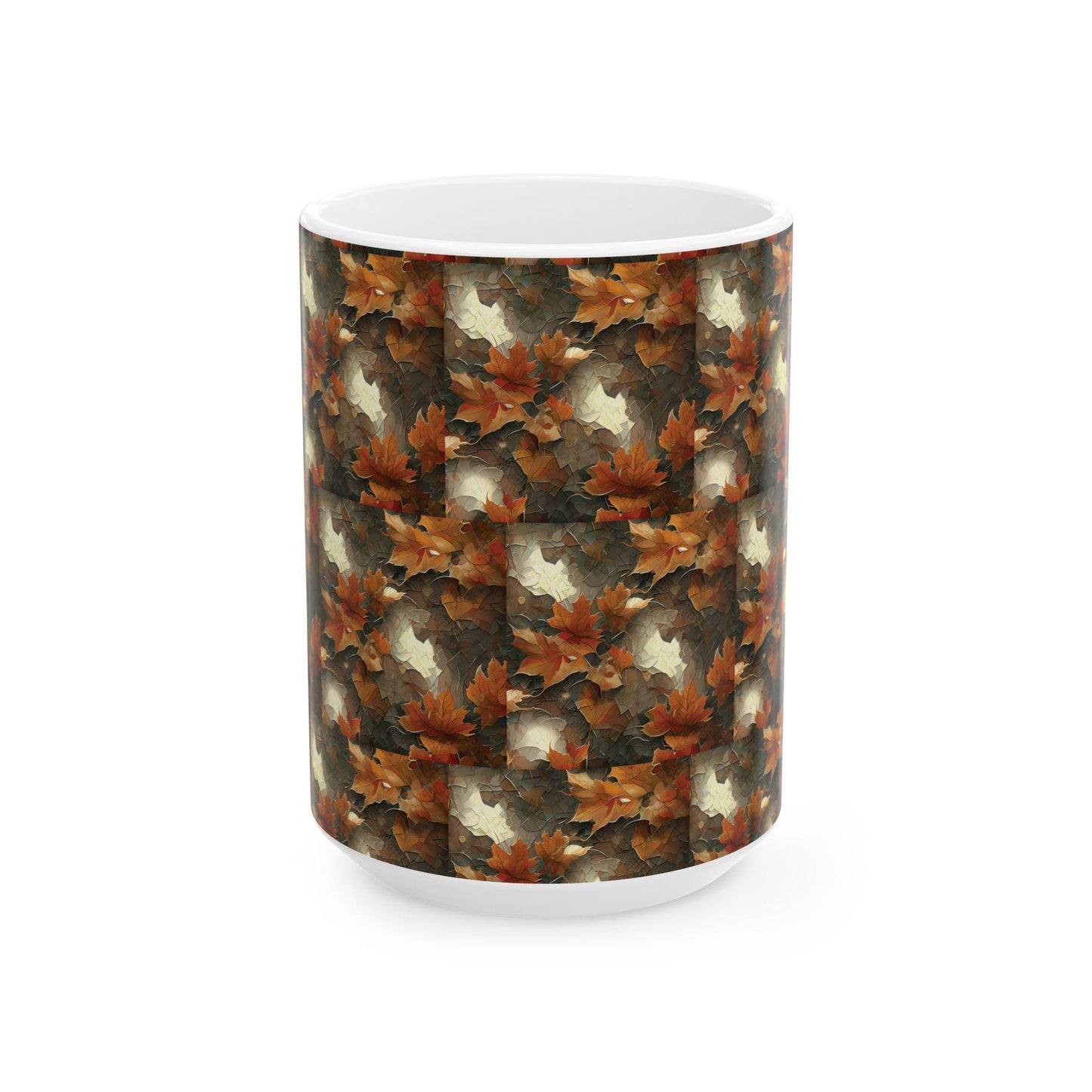 Autumn Leaves Ceramic Mug, Fall Drinkware, Coffee Tea Cup, Seasonal Home Decor, Gift for Nature Lovers