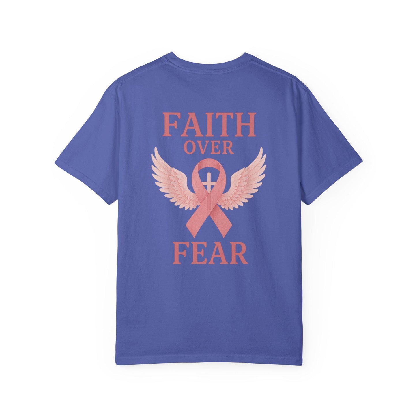 Faith Over Fear Angel Wings T-shirt, Breast Cancer Awareness Tee, Unisex Shirt, Religious Gift, Inspirational Clothing