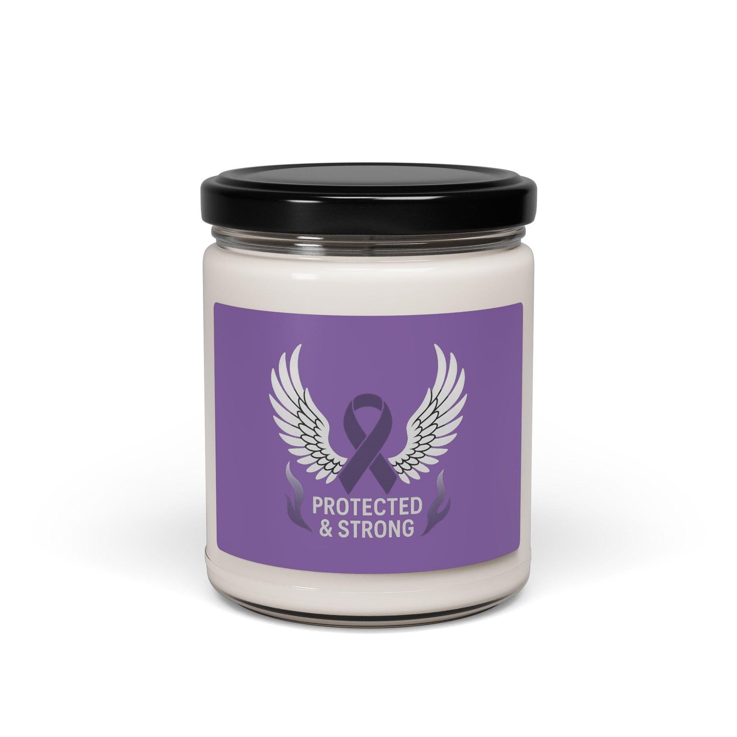 Scented Soy Candle - Protected & Strong, Inspirational Gift for Resilience, Aromatherapy, Home Decor, Self-Care, Awareness