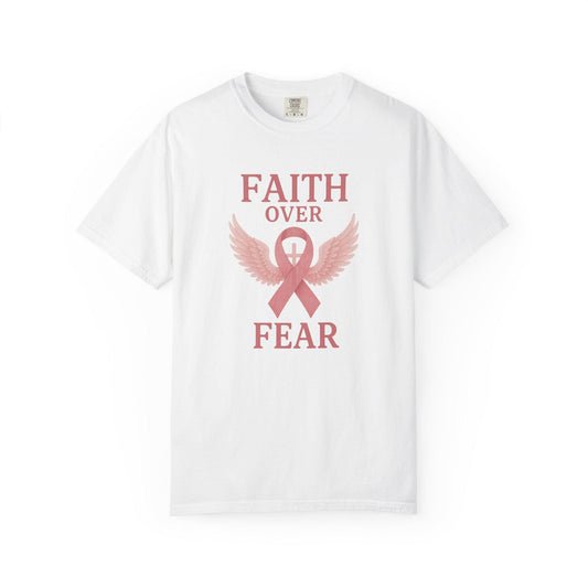 Faith Over Fear Unisex T-Shirt, Inspirational Shirt, Breast Cancer Awareness Tee, Gift for Support, Everyday Casual Wear