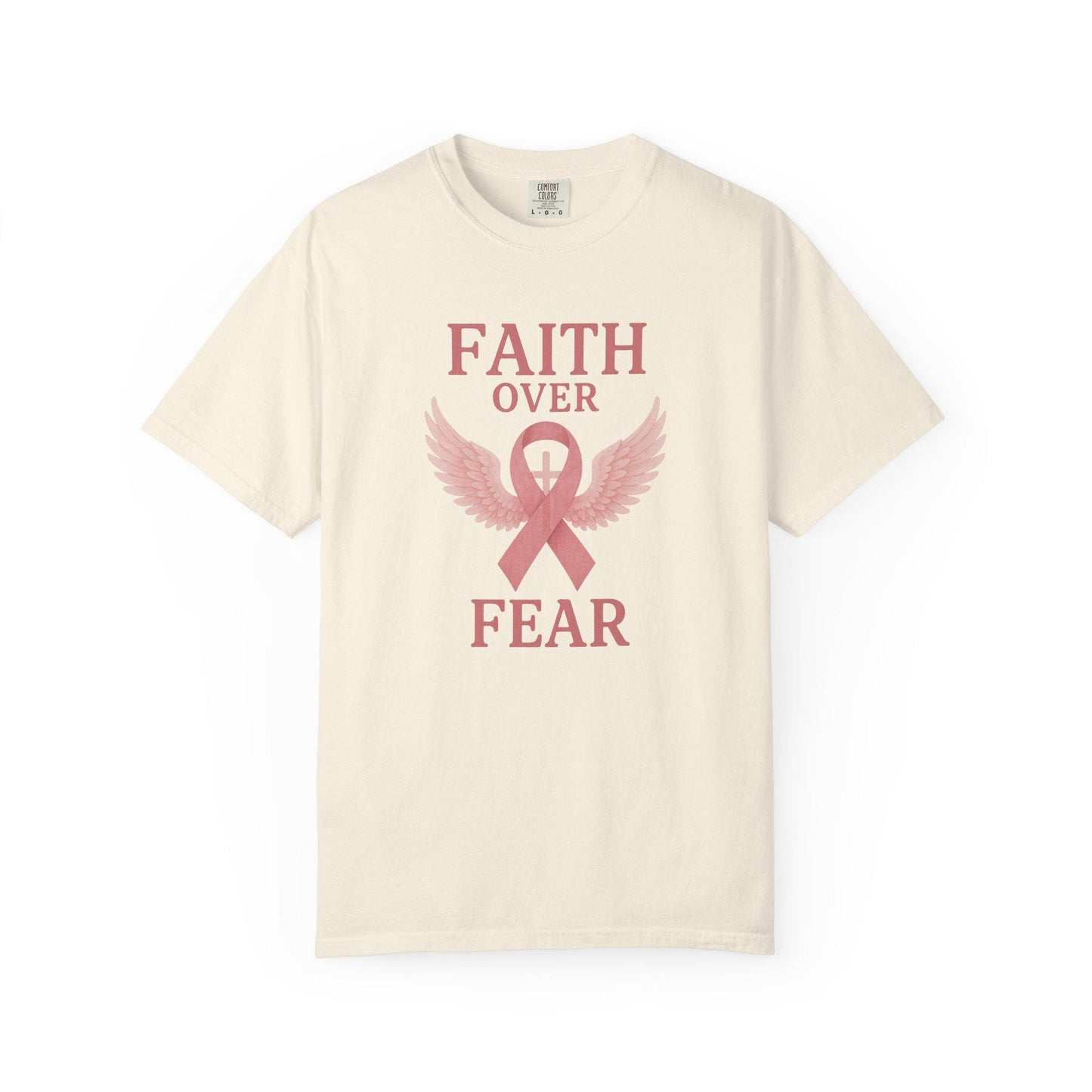 Faith Over Fear Unisex T-Shirt, Inspirational Shirt, Breast Cancer Awareness Tee, Gift for Support, Everyday Casual Wear
