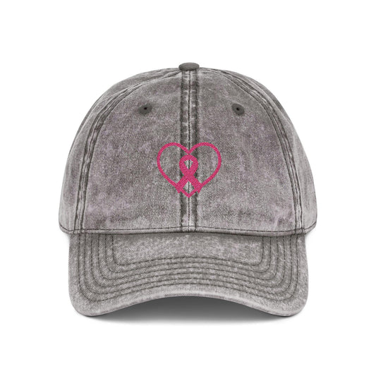 Embroidered Vintage Cap, Breast Cancer Awareness Hat, Pink Ribbon Baseball Cap, Cancer Support Gift, Retro Cancer Survivor Cap