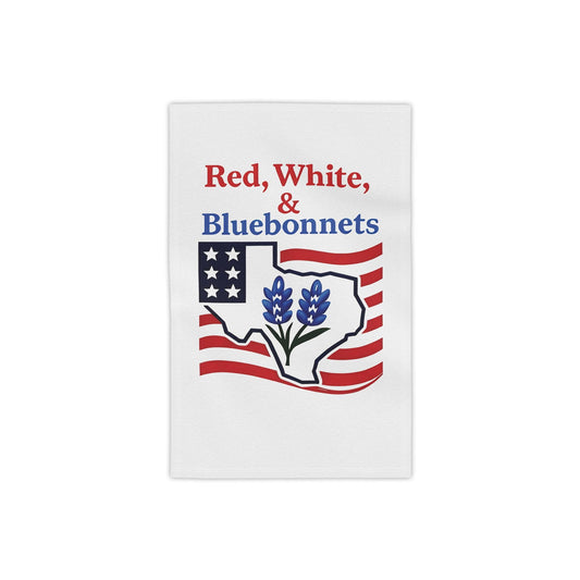 Texas Themed Beach Towel, Red White Bluebonnets Independence Day Towel, Patriotic Pool Towel, Fourth of July Gift, Summer Holiday Towel, USA