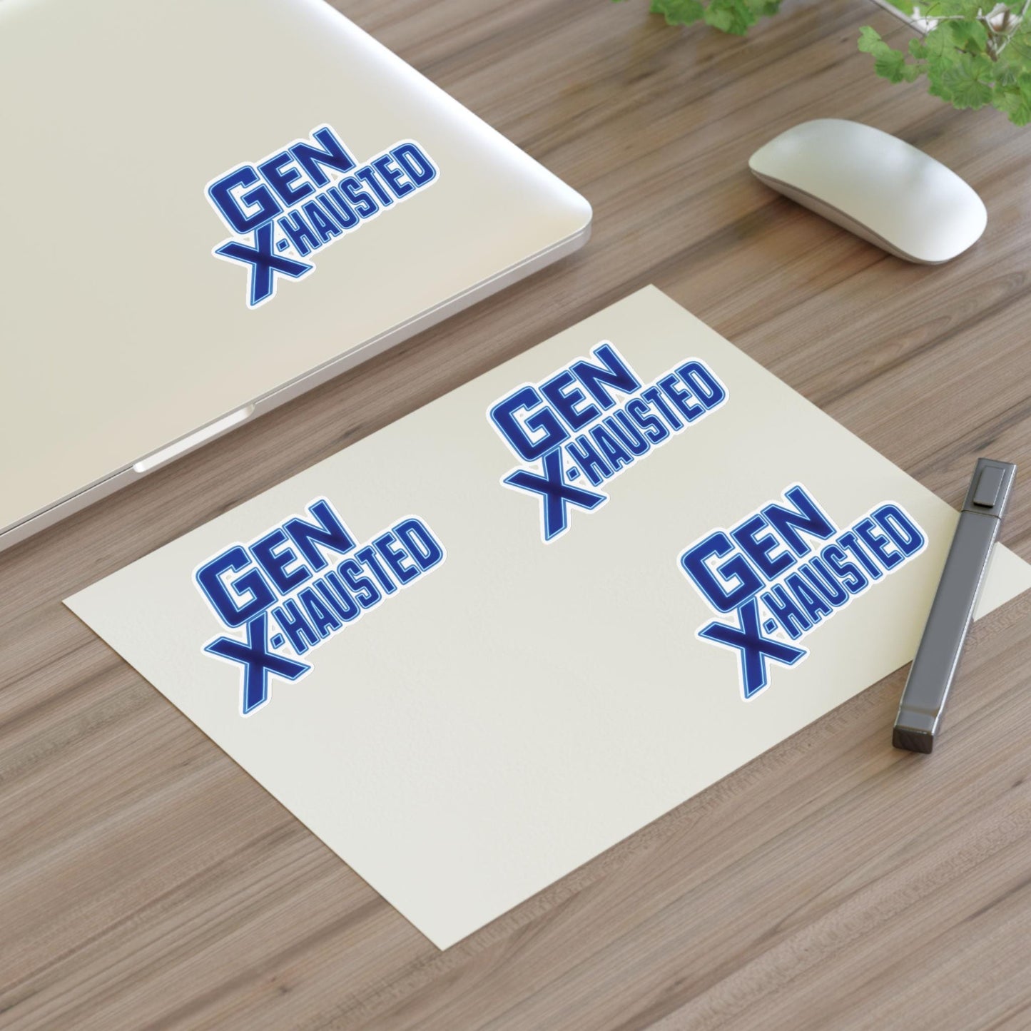 Gen X-Hausted Sticker Sheets - Quirky Office Decor, Fun Gifts, Generation X Humor, Laptop Stickers, Journal Accessories