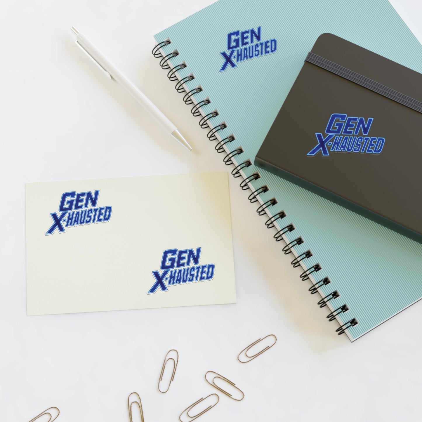 Gen X-Hausted Sticker Sheets - Quirky Office Decor, Fun Gifts, Generation X Humor, Laptop Stickers, Journal Accessories