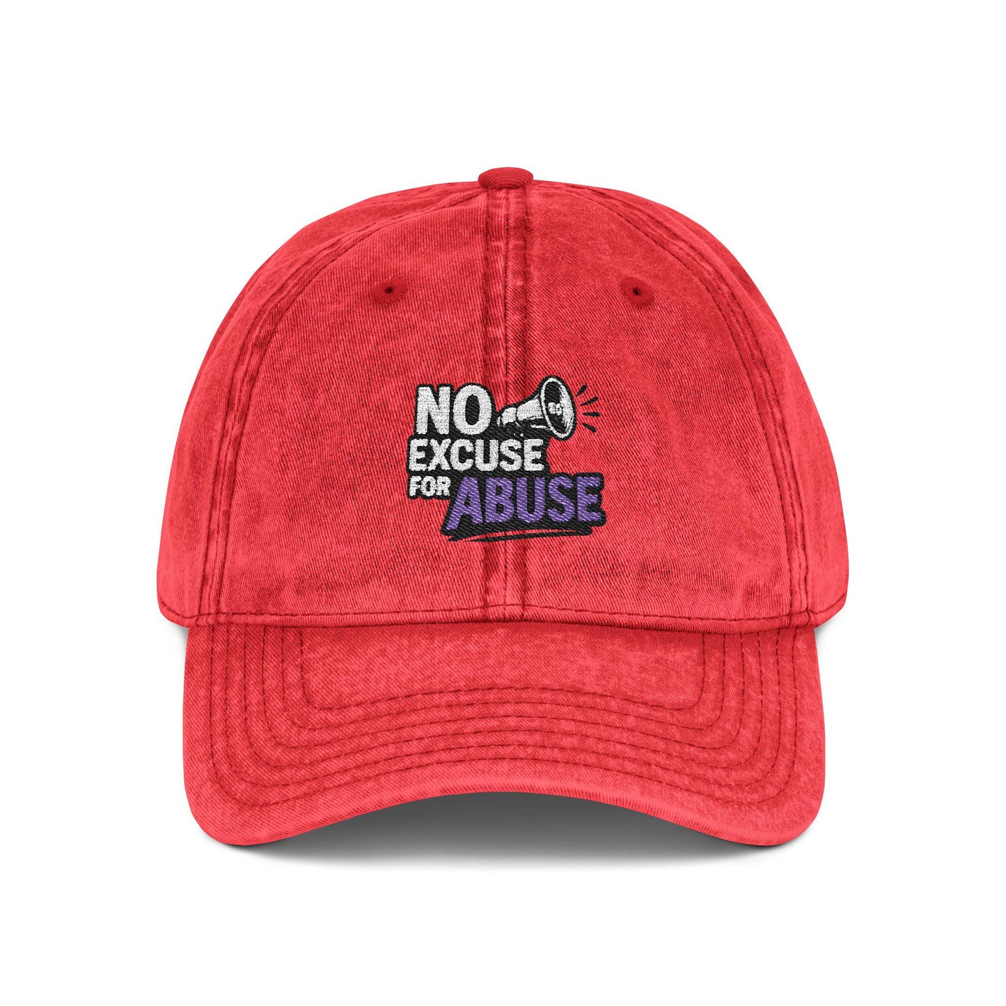 Vintage Embroidered Cap with Anti-Abuse Message - Casual Hat for Awareness, Support Events, Fundraisers, Gifts, Summer Days