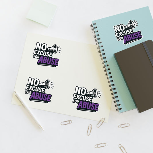 Empowerment Sticker Sheets - No Excuse for Abuse | Protest Stickers, Advocacy Decor, Gift for Social Activists, Awareness Campaigns
