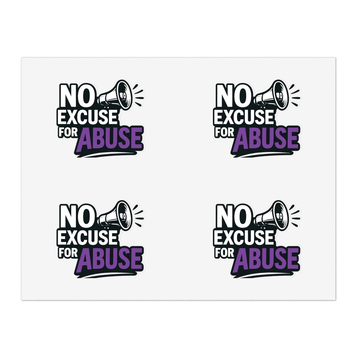 Empowerment Sticker Sheets - No Excuse for Abuse | Protest Stickers, Advocacy Decor, Gift for Social Activists, Awareness Campaigns