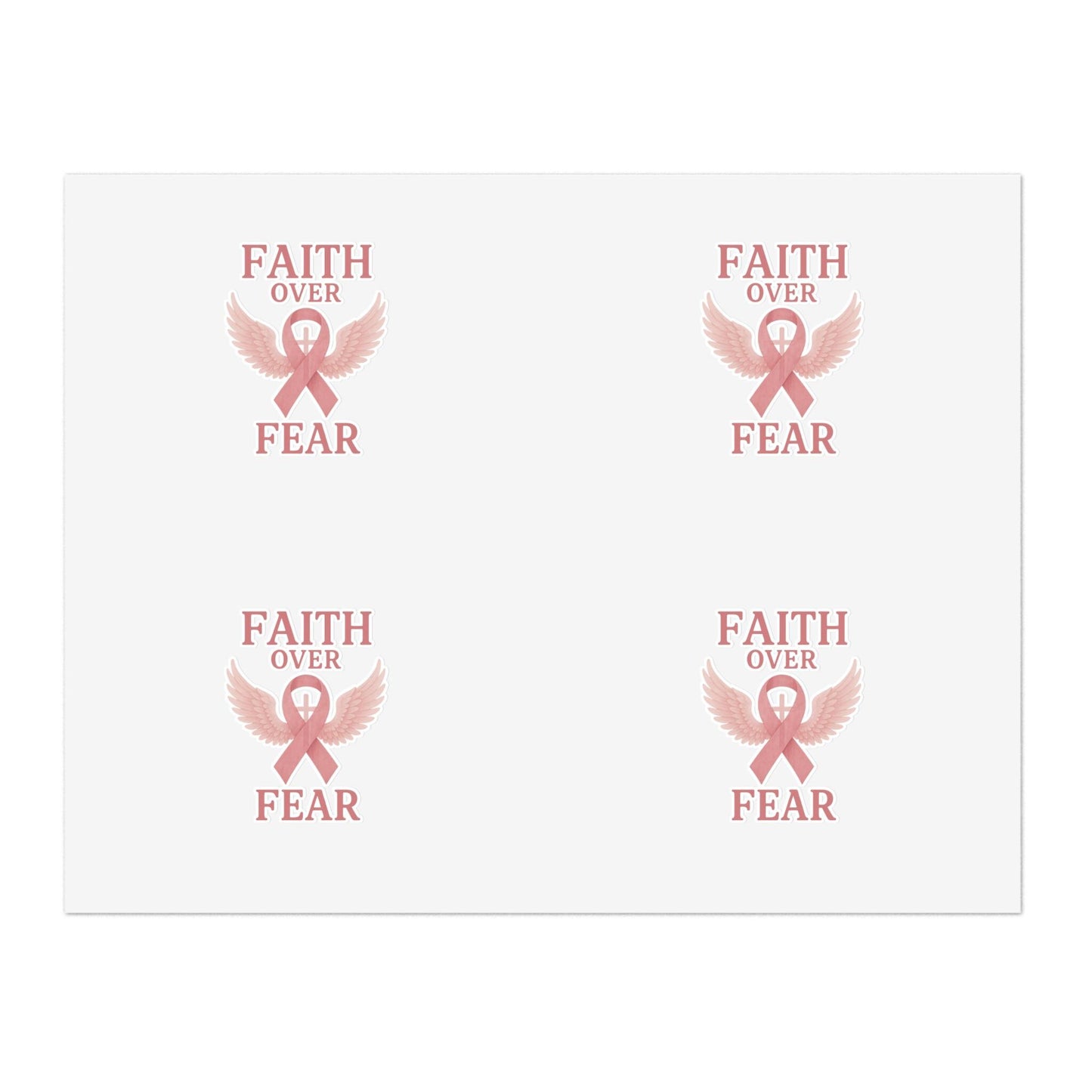 Empowering Sticker Sheets for Hope and Inspiration, Motivational Décor, Faith Over Fear, Breast Cancer Awareness