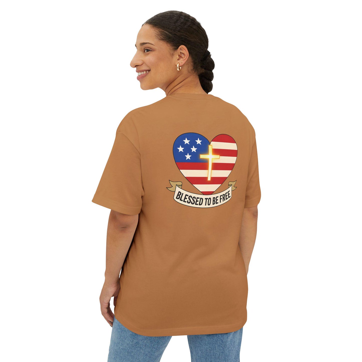 Freedom & Faith Unisex Oversized Tee, Summer Vibes Tee, Casual Gift, Patriotic Apparel, Faith-Based Outfit