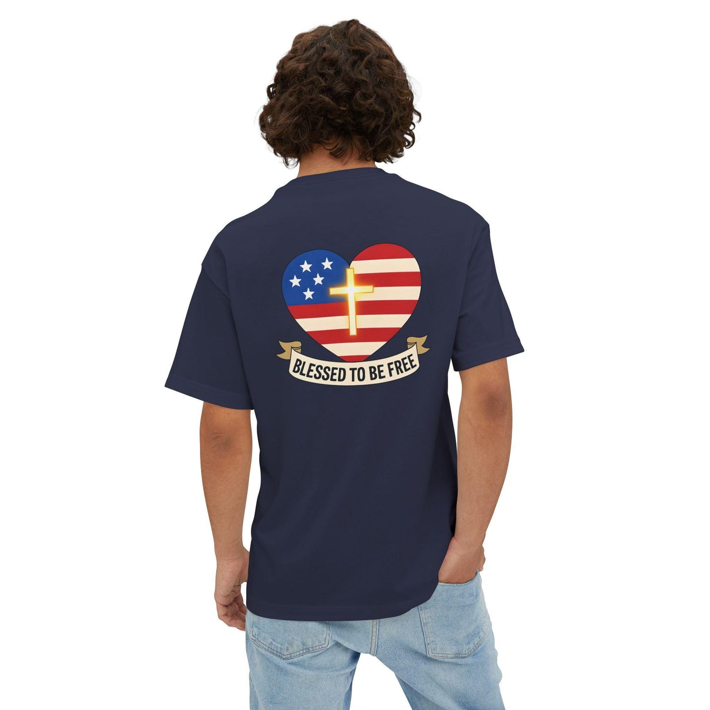 Freedom & Faith Unisex Oversized Tee, Summer Vibes Tee, Casual Gift, Patriotic Apparel, Faith-Based Outfit