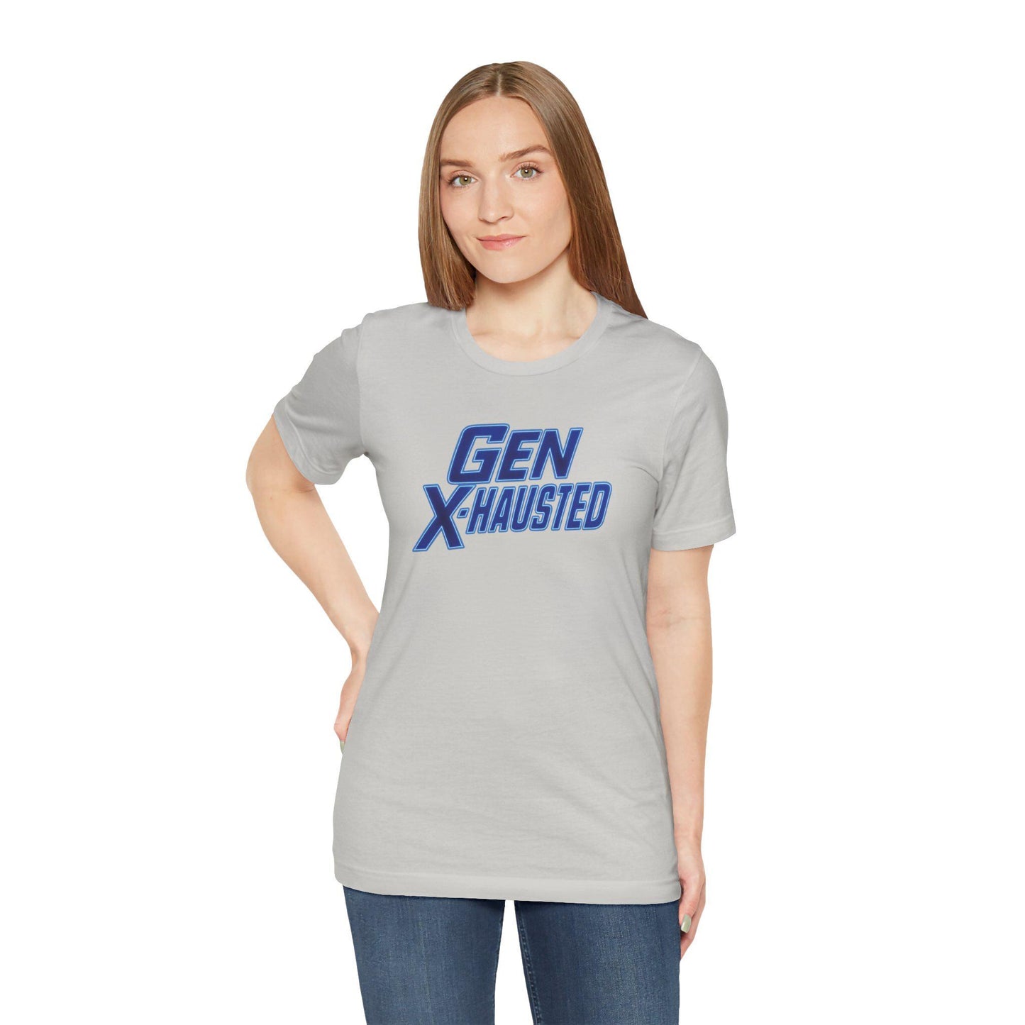 Gen Xhausted Unisex Tee - Retro Humor Tee, Gift for Gen X, Casual Wear, Trendy Graphic Shirt, Unique Meme Apparel