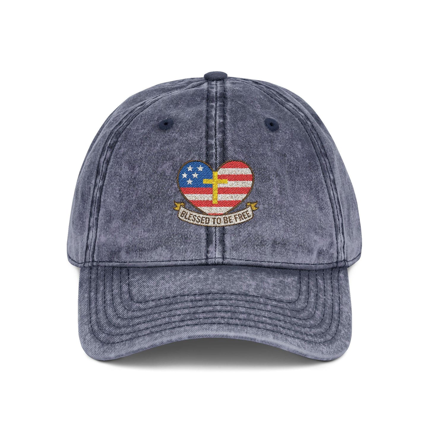 Embroidered Cap Blessed to Be Free - Vintage Freedom Hat, Retro Baseball Cap, Distressed Dad Cap for Men and Women, Adjustable Unisex Hat,