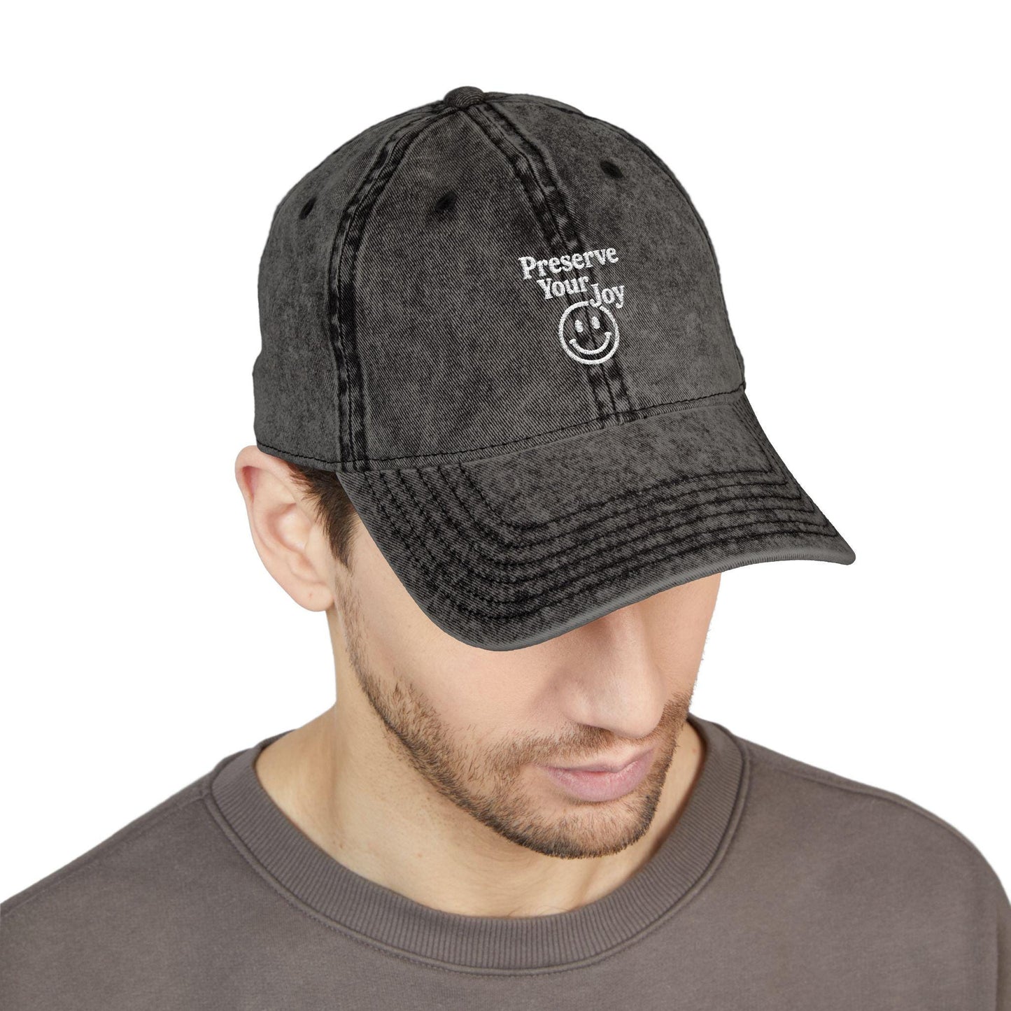 Embroidered Cap, Vintage Baseball Hat Protect Your Joy, Dad Hat, Retro Cap, Distressed Hat, Women's Cap, Gift for Him, Summer Hat