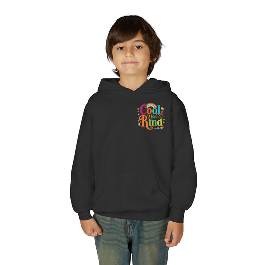 Cool 2 Be Kind Hoodie | Youth Hooded Sweatshirt, Colorful Rainbow Kindness Design