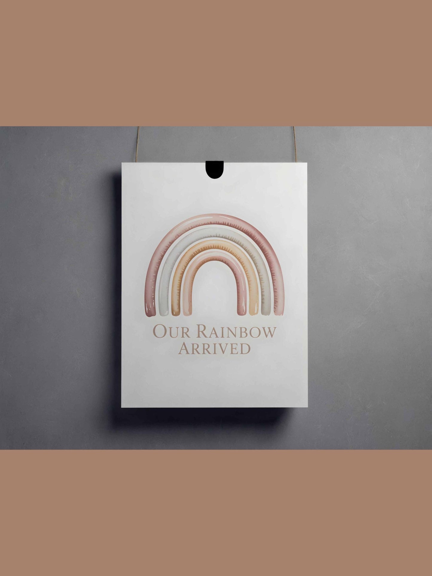 Our Rainbow Arrived Nursery Wall Art Printable Neutral Rainbow Baby Decor Boho