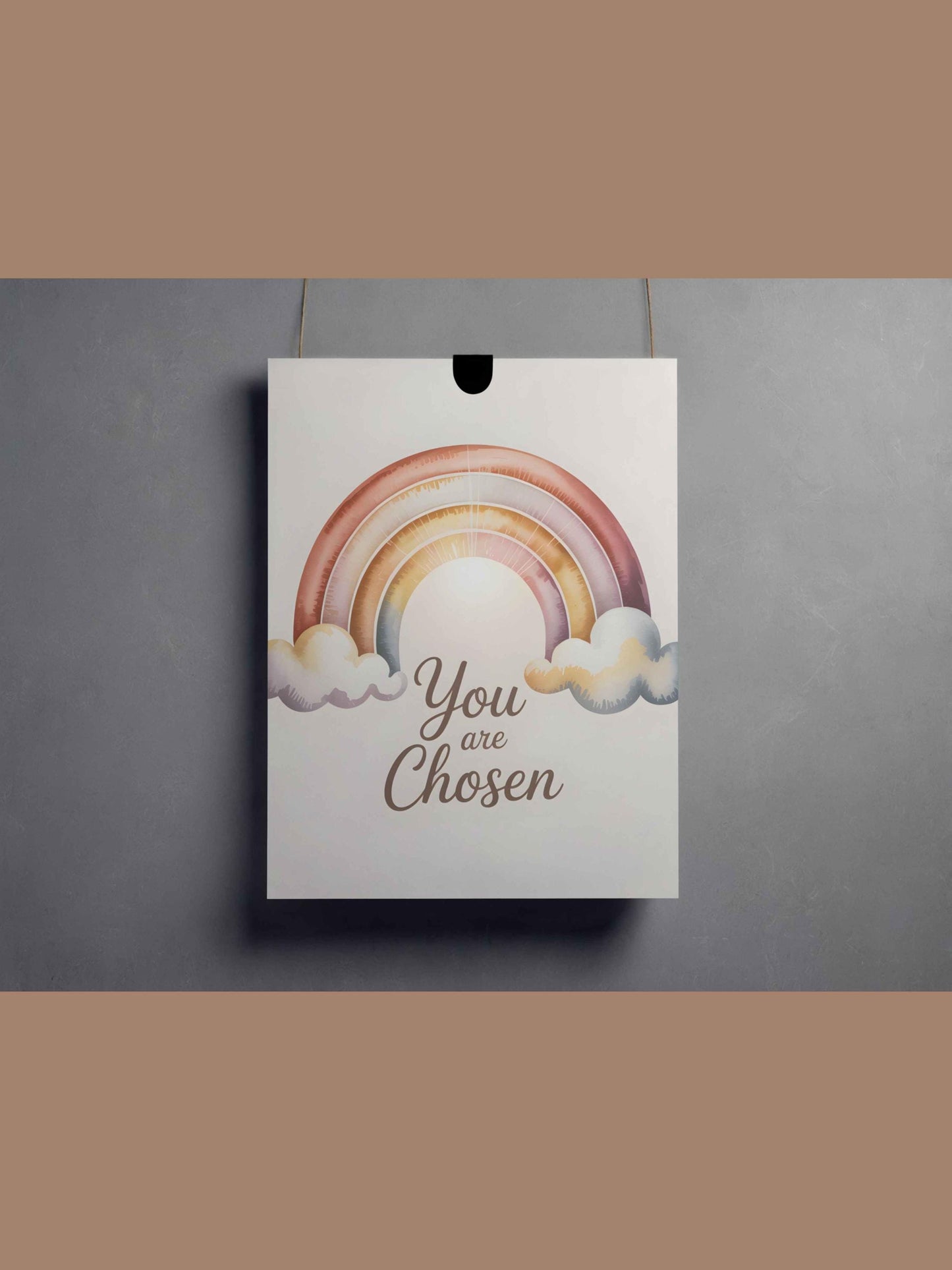 You Are Chosen Rainbow Baby Wall Art Printable Nursery Adoption Decor Neutral